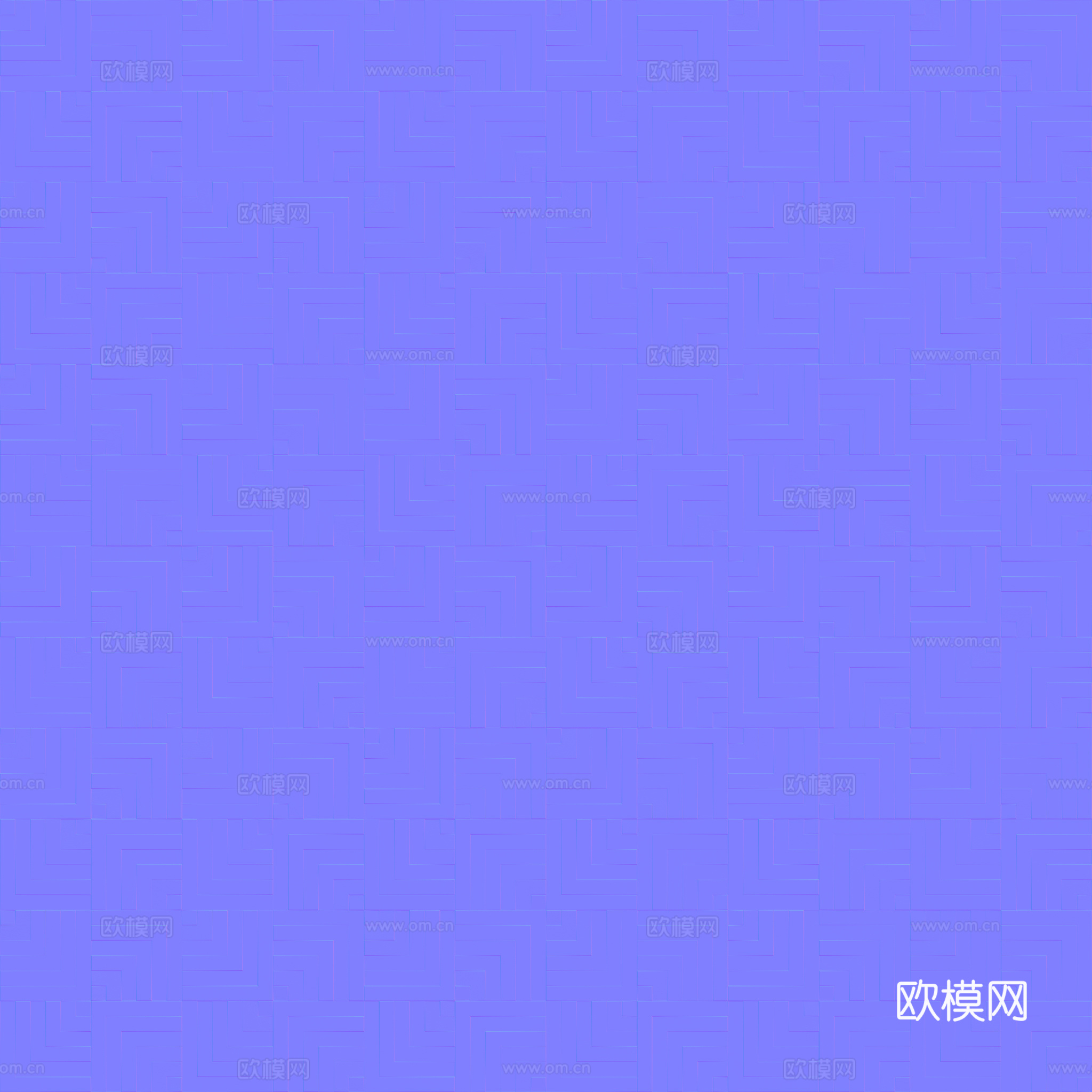 欧式 法式 无缝黑白拼色拼花瓷砖地砖 PBR材质贴图 2k