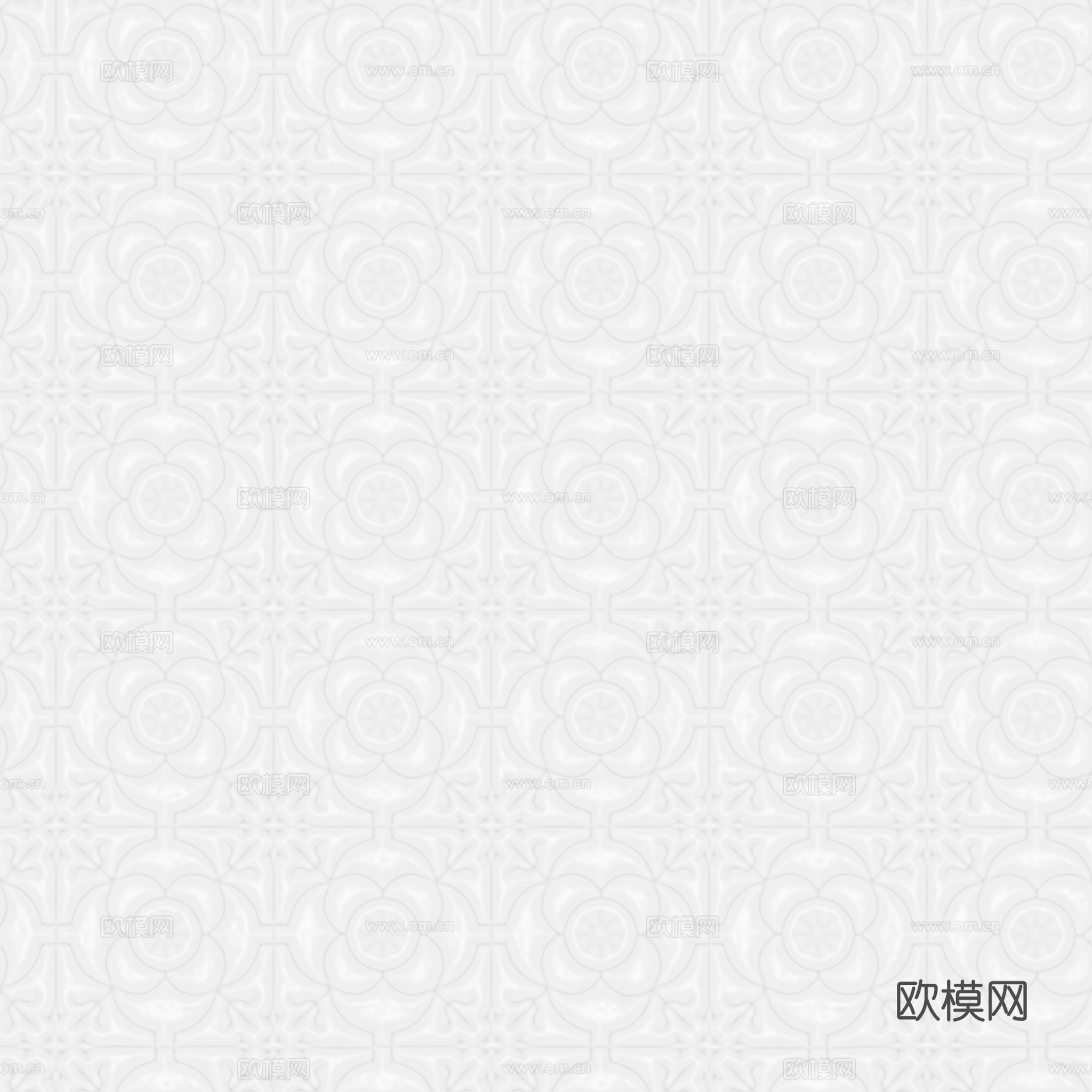 无缝青色小花砖方砖地砖 PBR材质贴图 2k