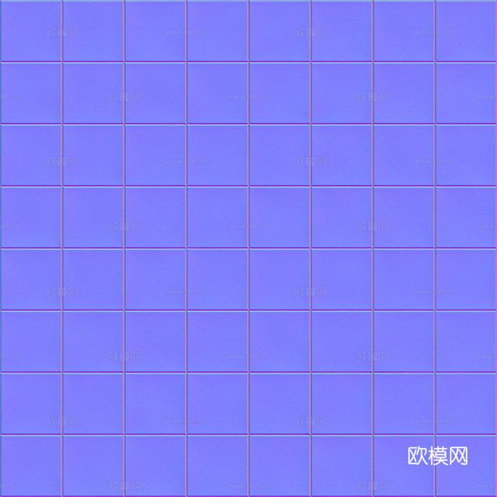 无缝青花瓷图案花砖地砖 PBR材质贴图 1k