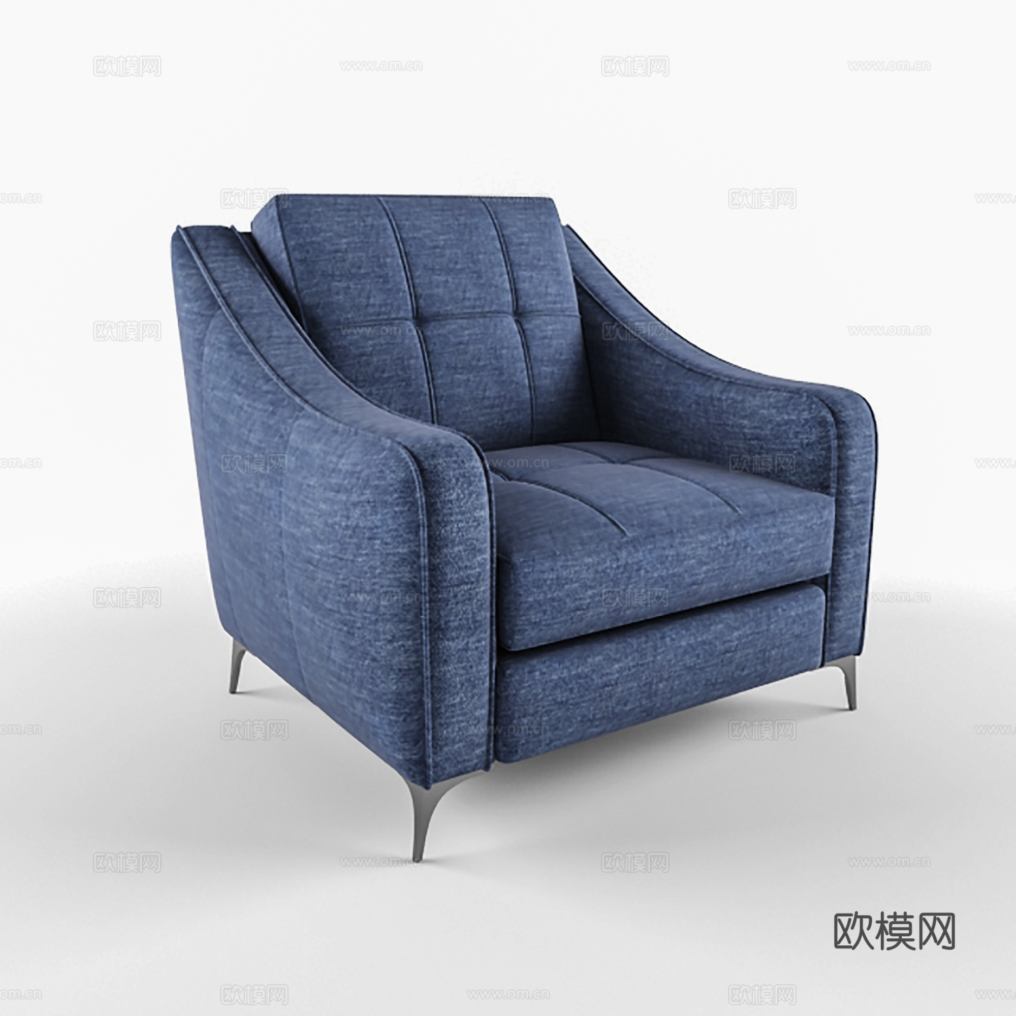 北欧单人沙发  布艺沙发  休闲沙发su模型