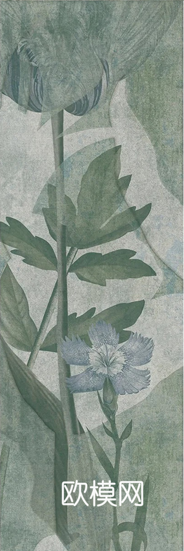 绿色复古风连纹印花砖