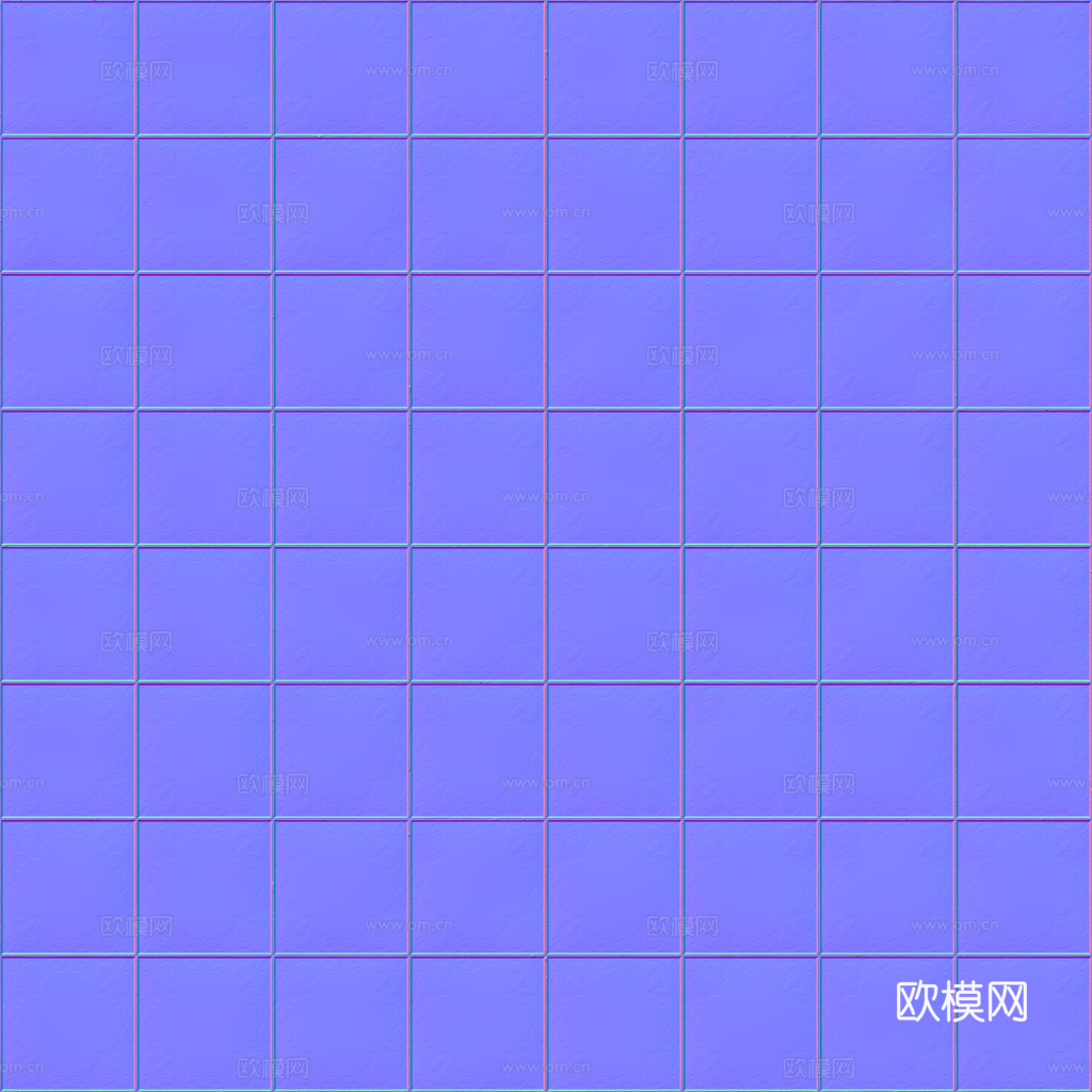 无缝青花瓷图案花砖地砖 PBR材质贴图 1k