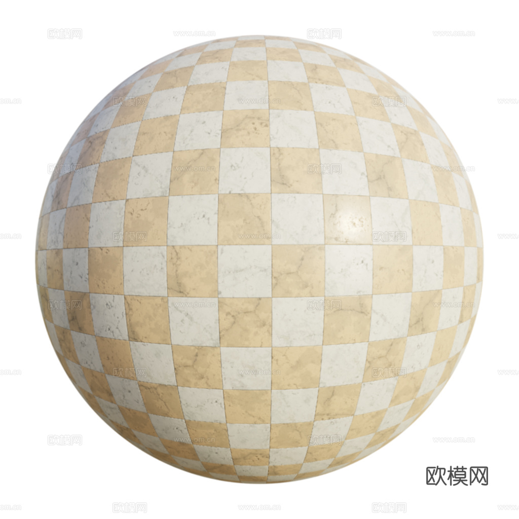 欧式 简欧 法式 无缝黄白拼花瓷砖地砖 PBR材质贴图 1k