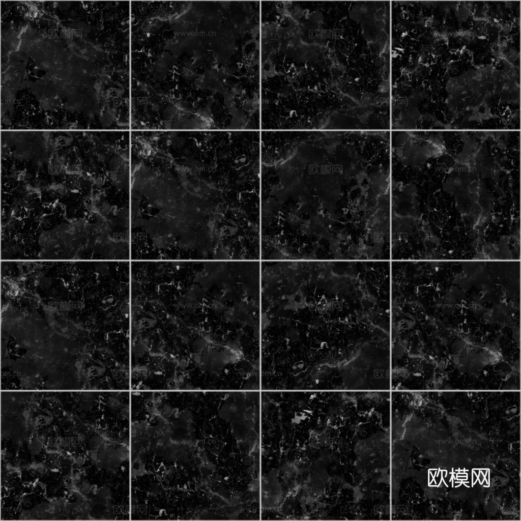 欧式 简欧 法式 无缝黑白拼花瓷砖地砖 PBR材质贴图 1k