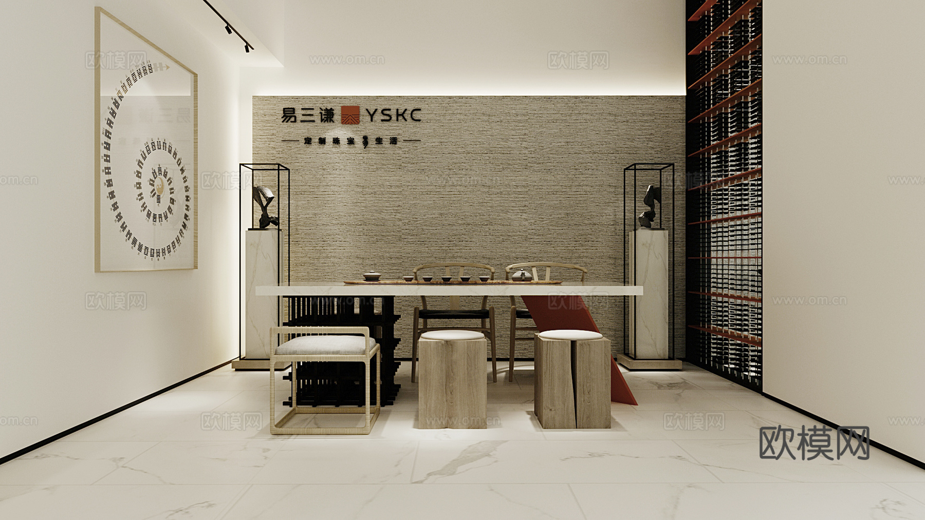 新中式珠宝店3d模型下载（渲染图4）