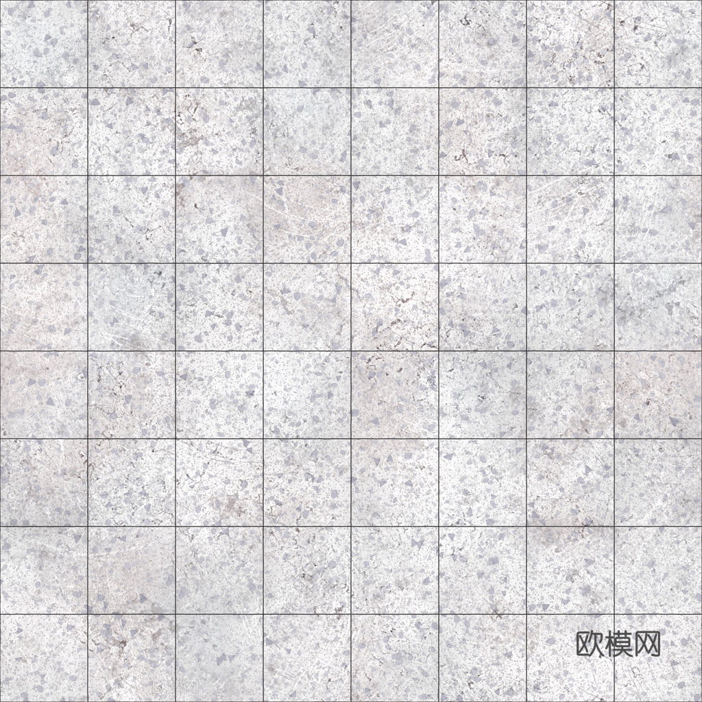 白色水磨石瓷砖地砖 PBR材质贴图 1k