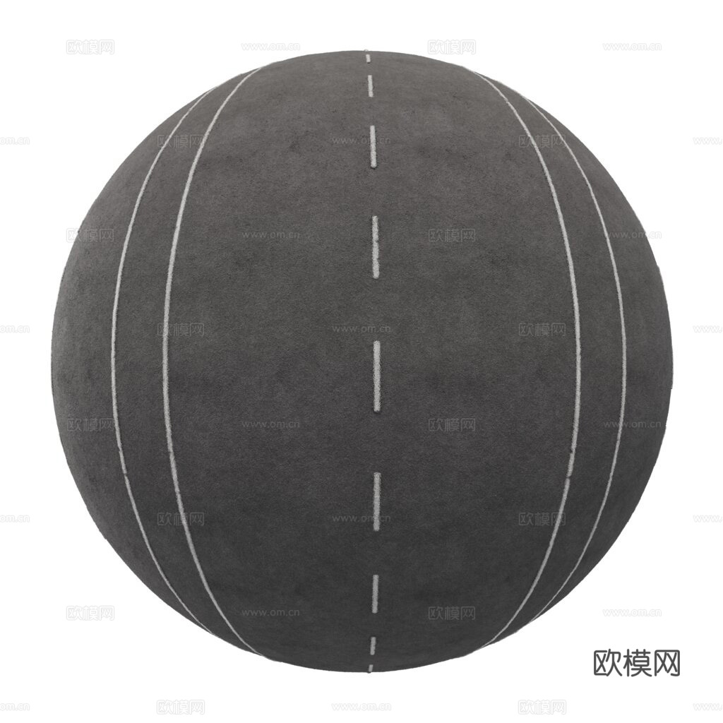 双向两车道公路道路沥青路 PBR材质贴图 1k
