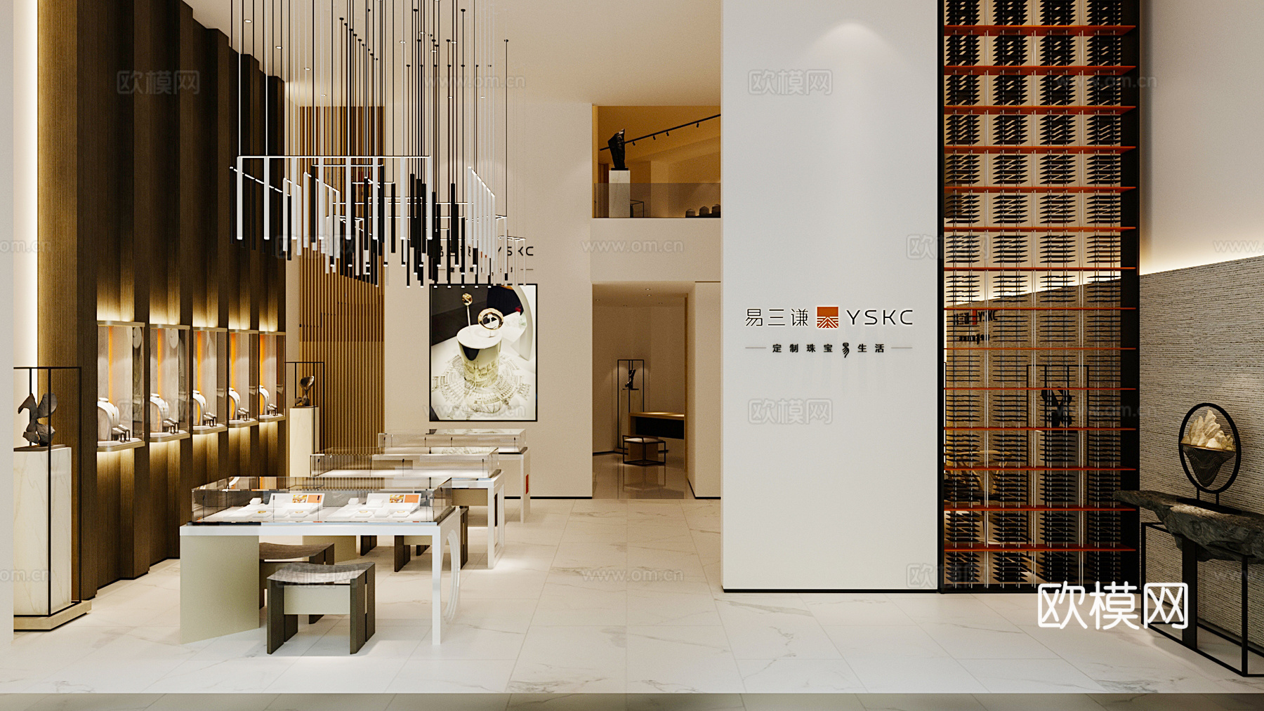 新中式珠宝店3d模型下载（渲染图2）