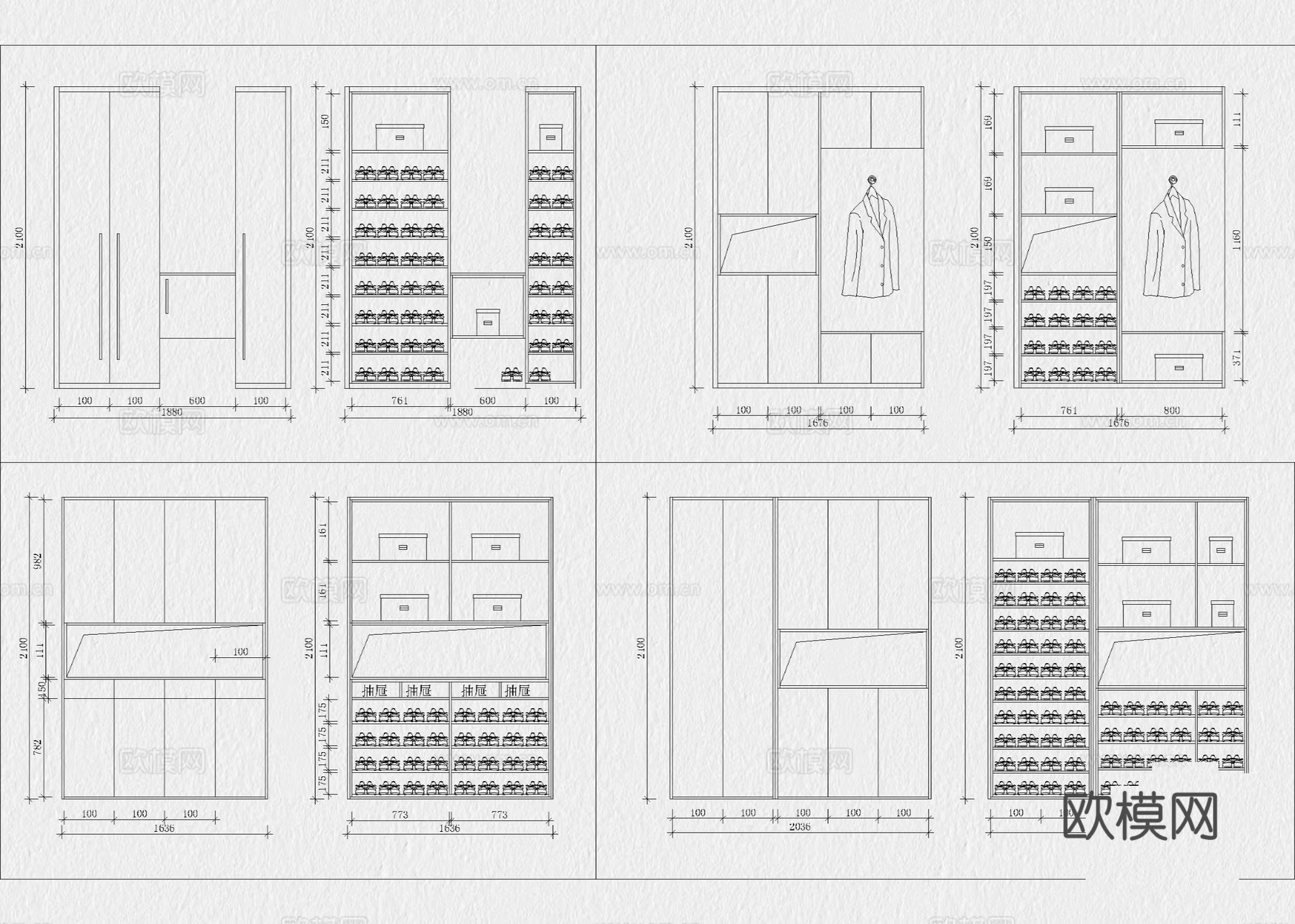 玄关 鞋柜 端景台 柜子 玄关柜 餐边柜cad施工图