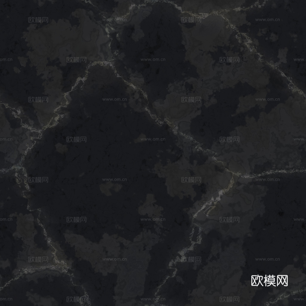 无缝黑色大理石 PBR材质贴图 1k