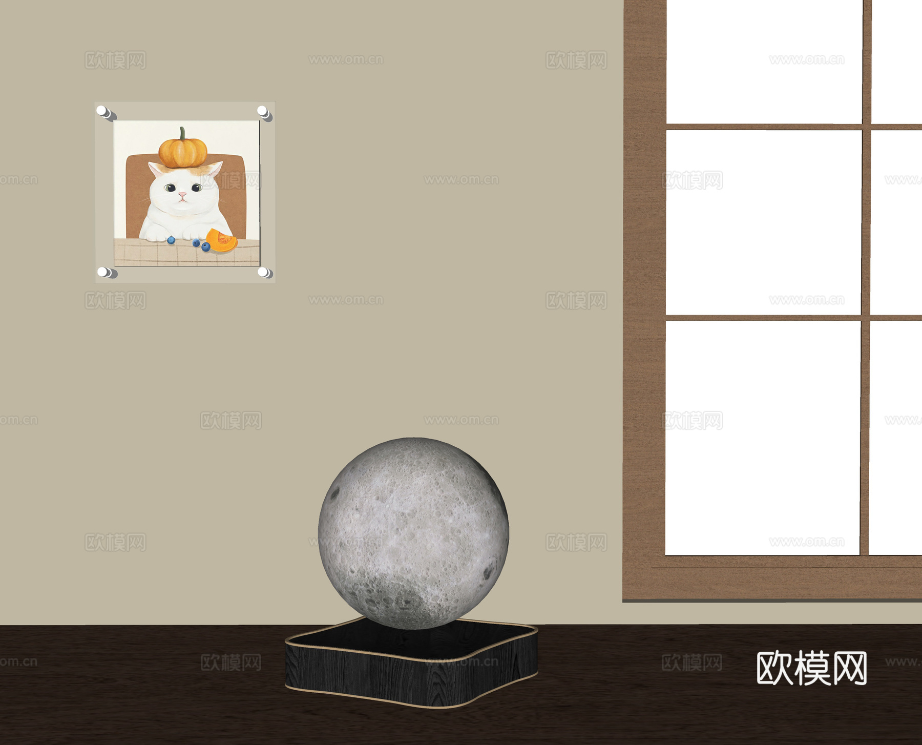 现代台灯 儿童挂画su模型