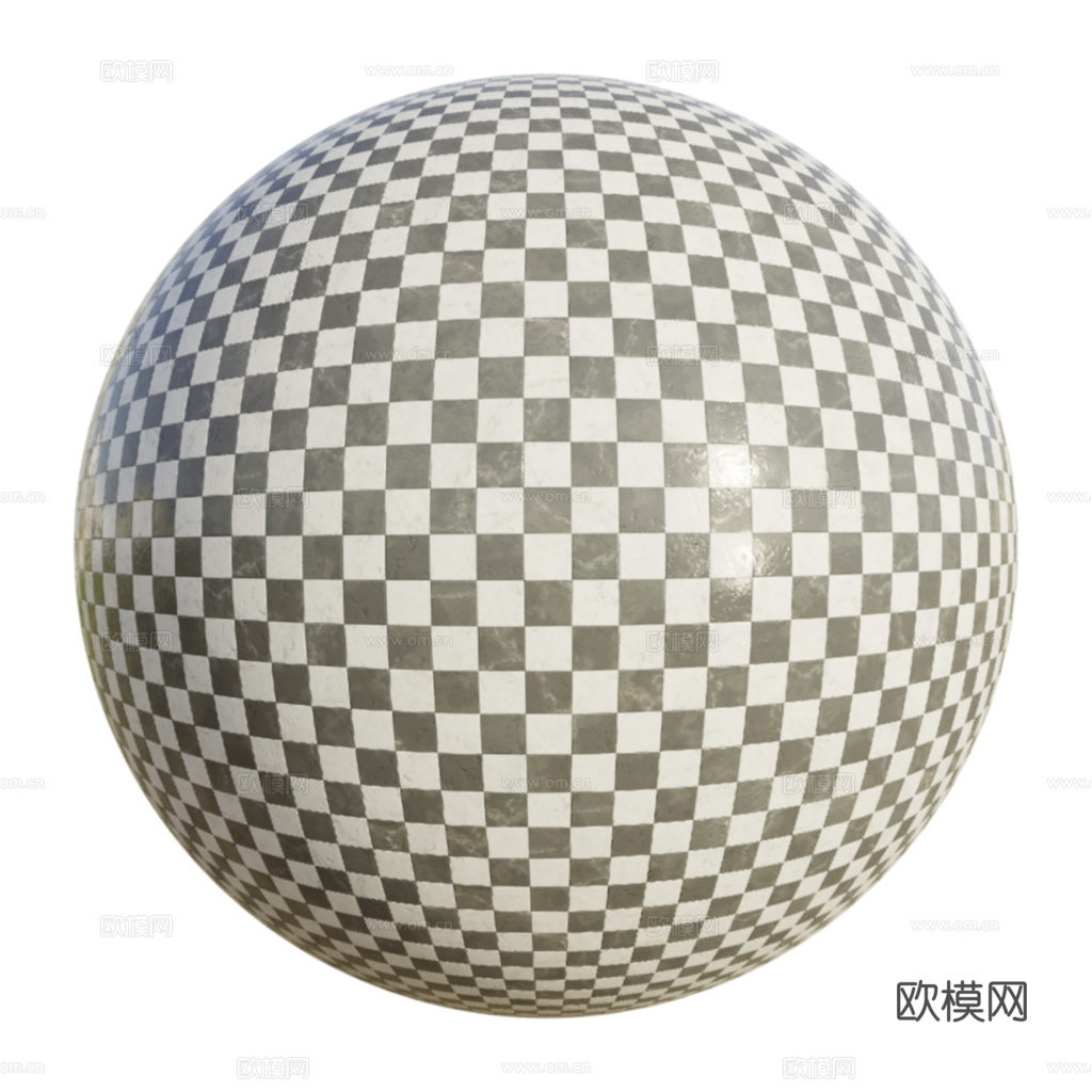 欧式 简欧 法式 无缝黑白拼花瓷砖地砖 PBR材质贴图 2k