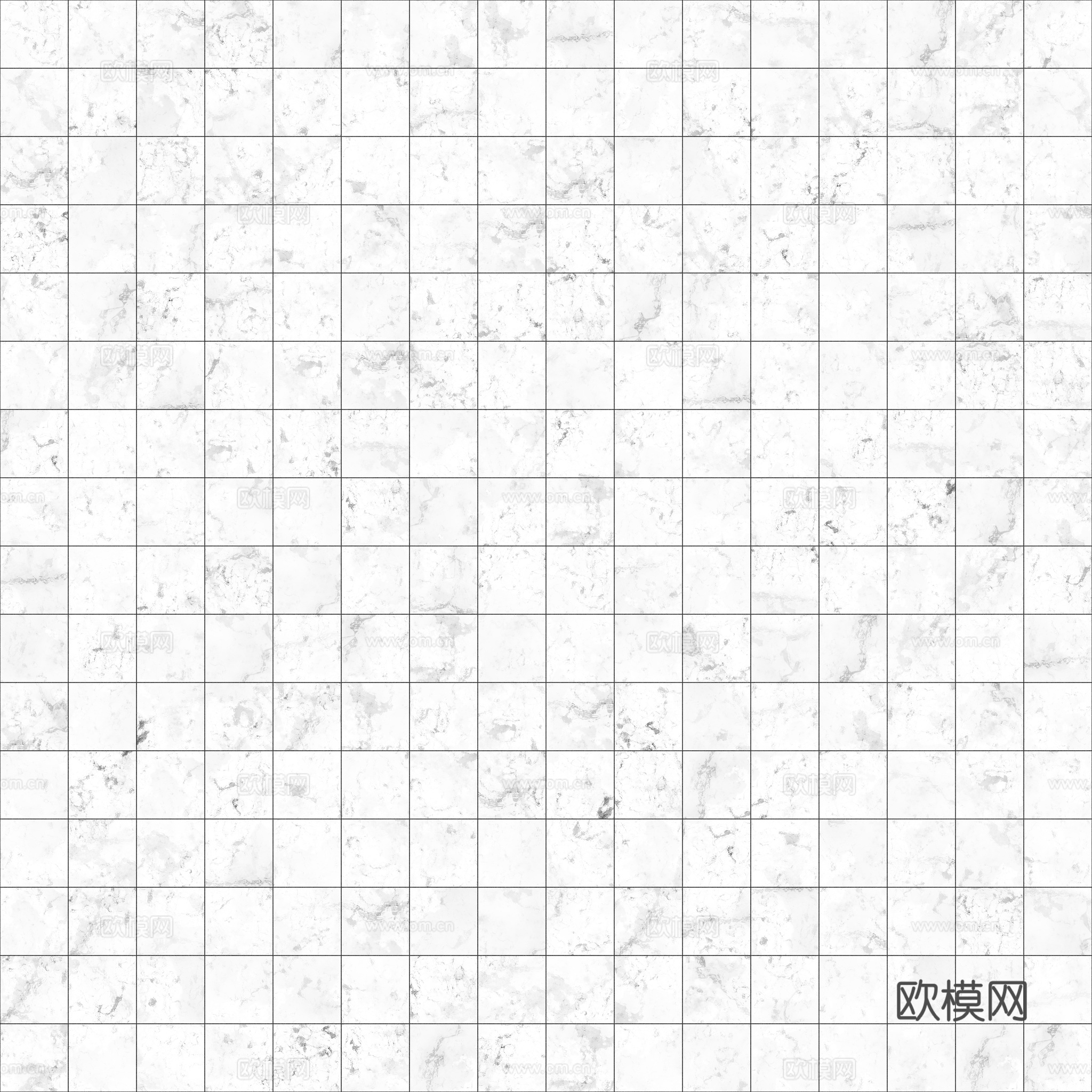欧式 简欧 法式 无缝黑白拼花瓷砖地砖 PBR材质贴图 2k