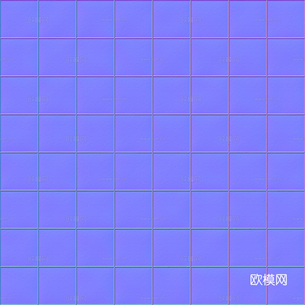 无缝青花瓷图案花砖地砖 PBR材质贴图 1k