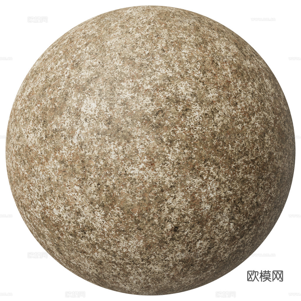 黄棕花岗岩石材 PBR材质贴图 2k