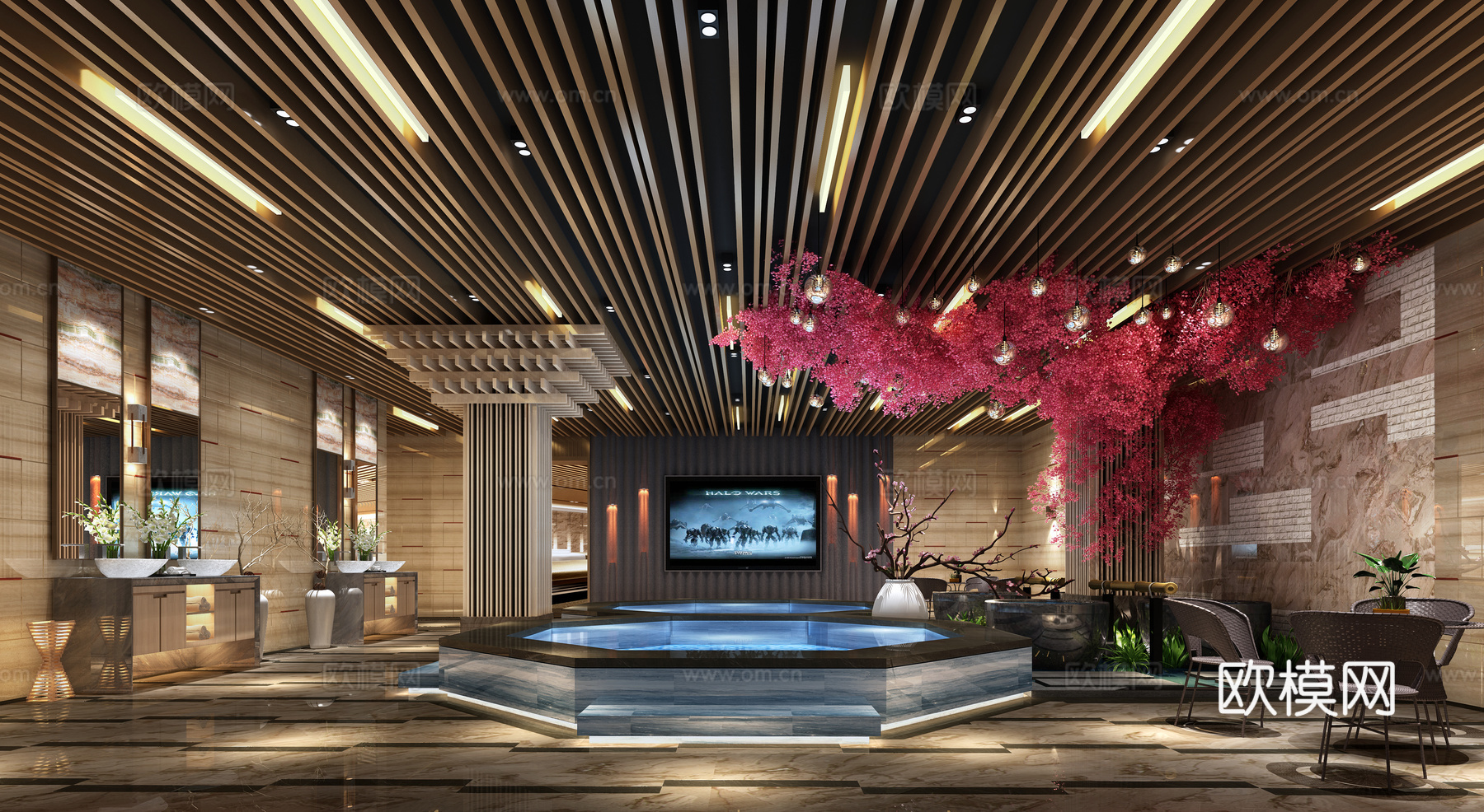 浴区3d模型下载