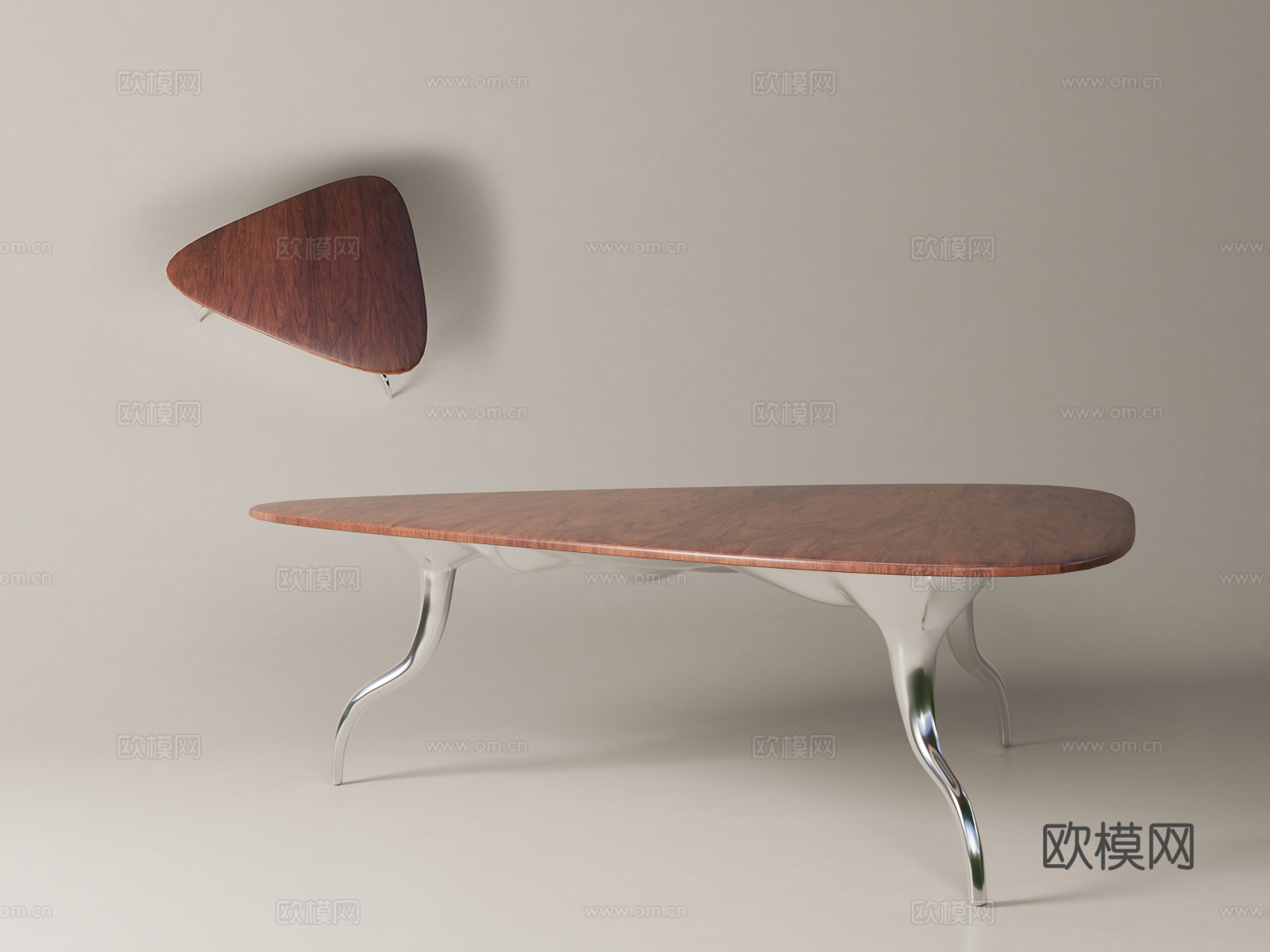 Todd Merrill Studio 实木餐桌 异型金属餐su模型