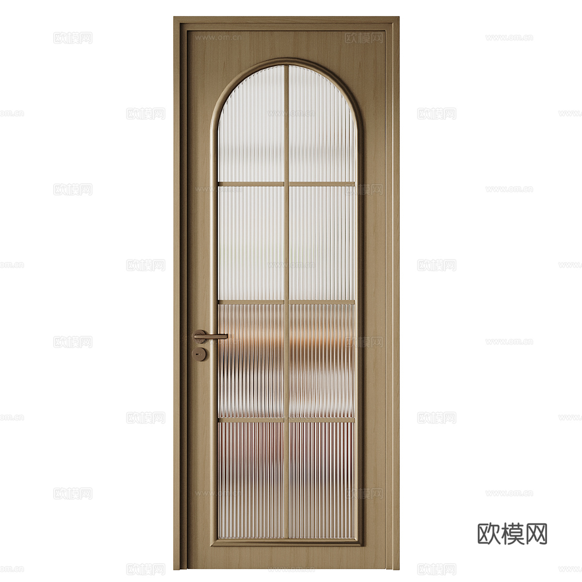 中古风拱形玻璃门3d模型