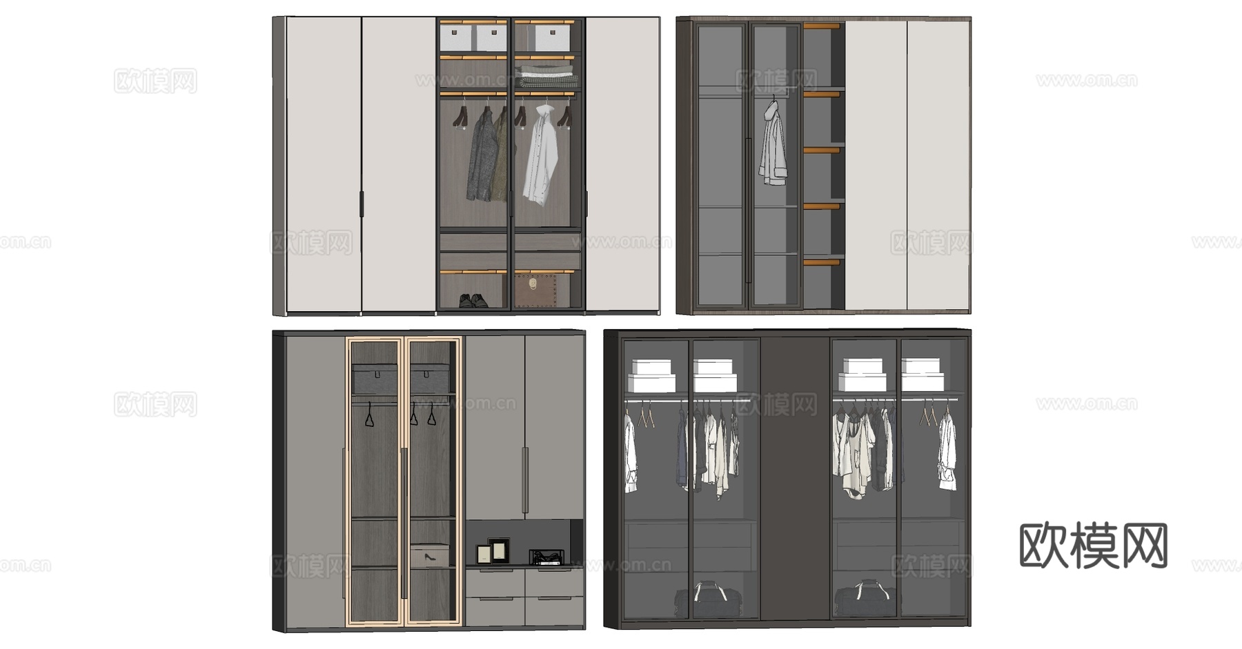现代衣柜su模型