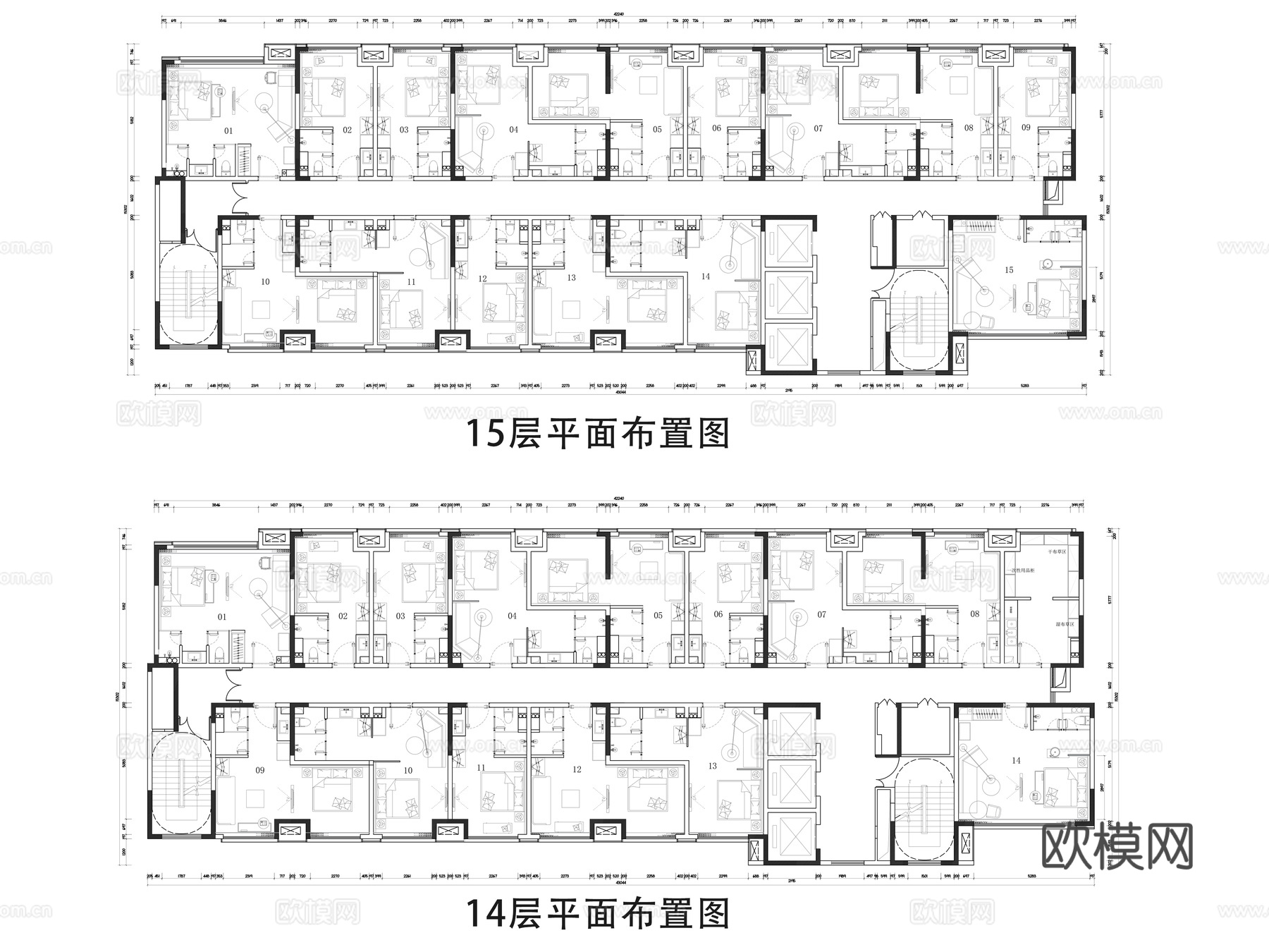 酒店平面图cad施工图