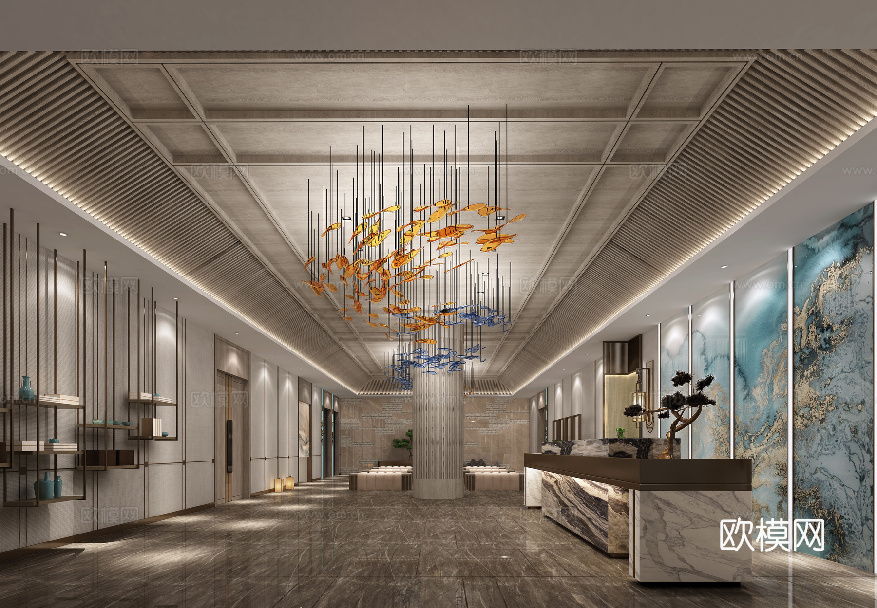 大堂3d模型下载（渲染图2）