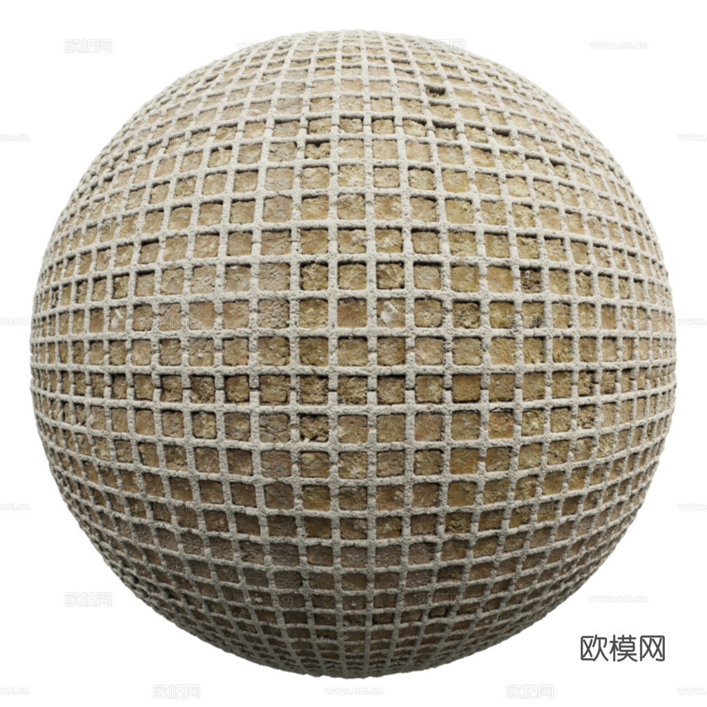 植草砖铺路石户外地面 PBR材质贴图 2K