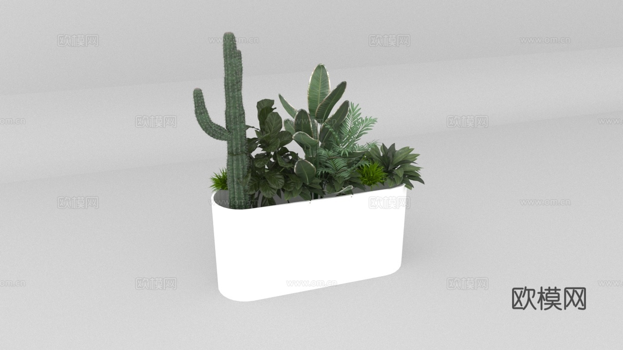 现代白色花篮3d模型下载