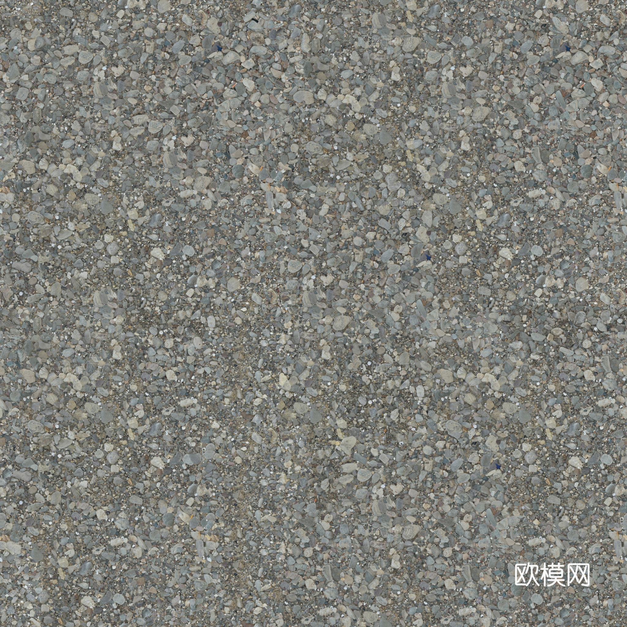砾石地面碎石地面鹅卵石地面铺路石地面 PBR材质贴图 2k