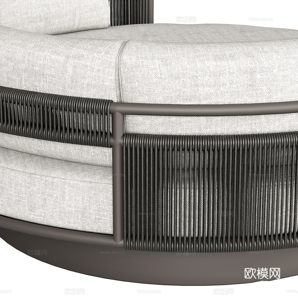 新中式户外休闲圆形沙发3d模型下载（渲染图4）