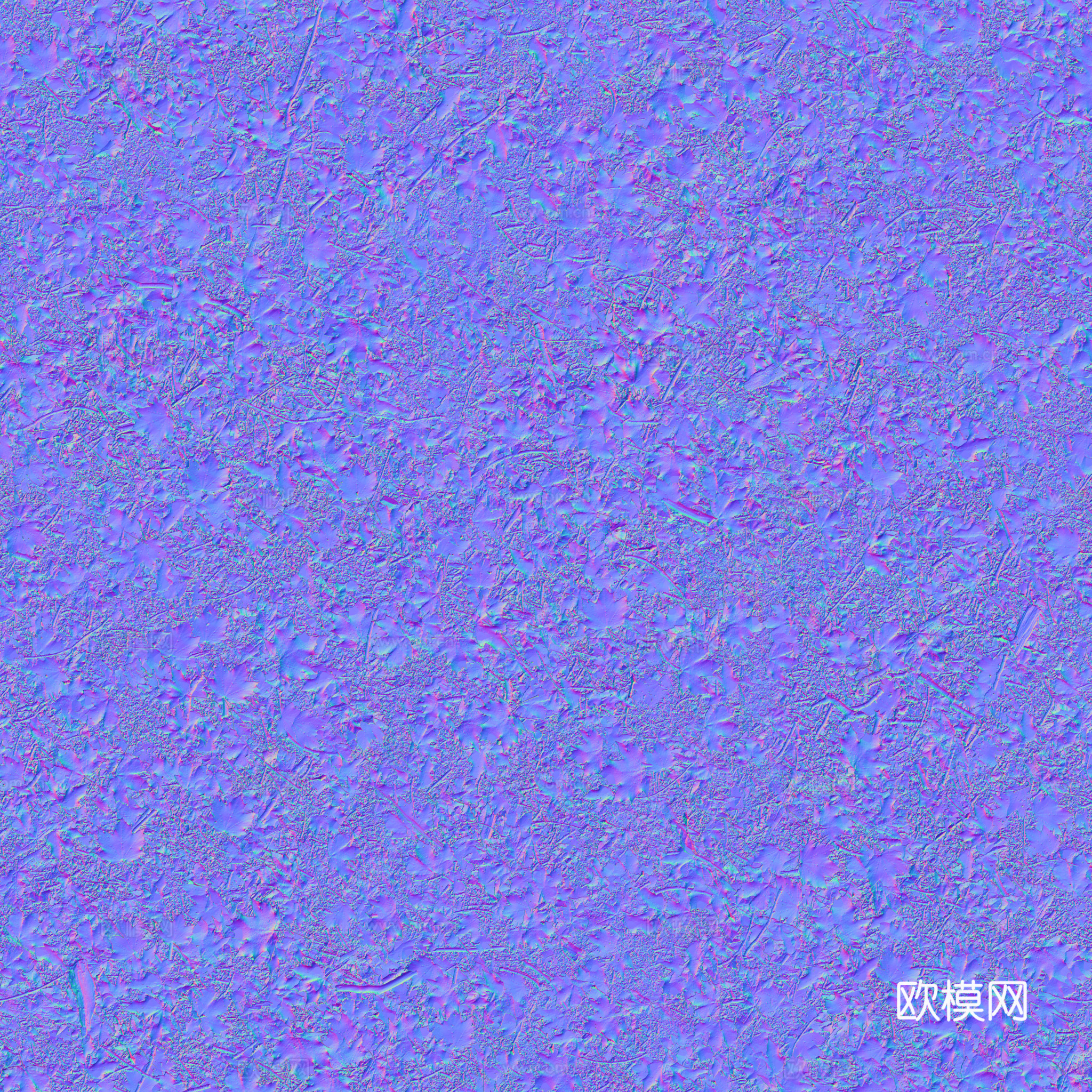 枯叶泥地草地土地自然地面地表 PBR材质贴图 2K