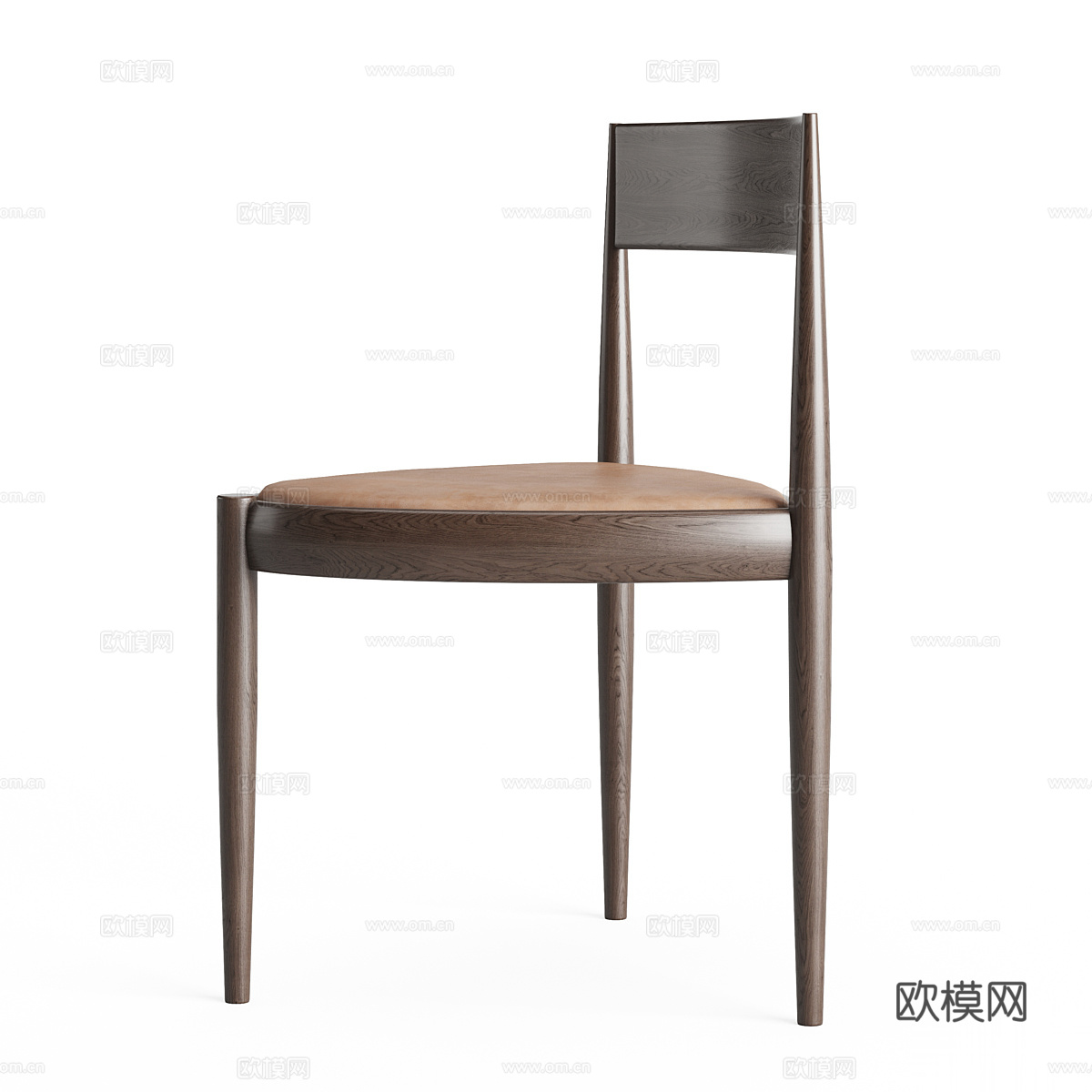 现代意式木质单椅3d模型下载（渲染图3）