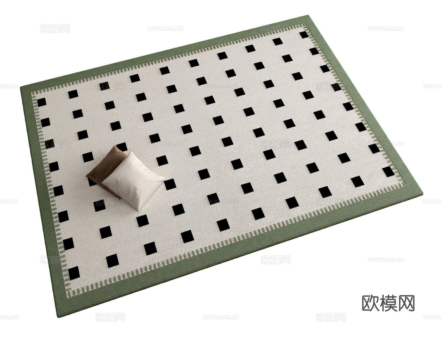 中古客厅地毯   酒店地毯3d模型下载（渲染图1）