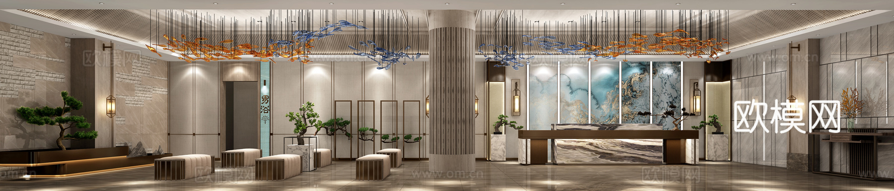 大堂3d模型下载（渲染图1）