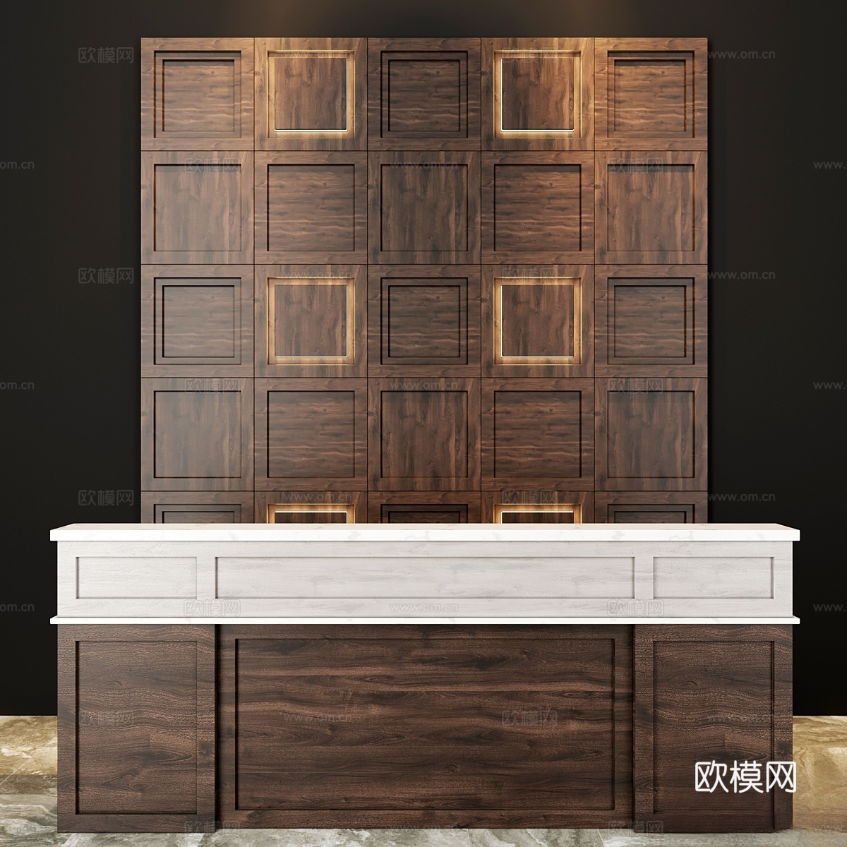 接待区183d模型下载