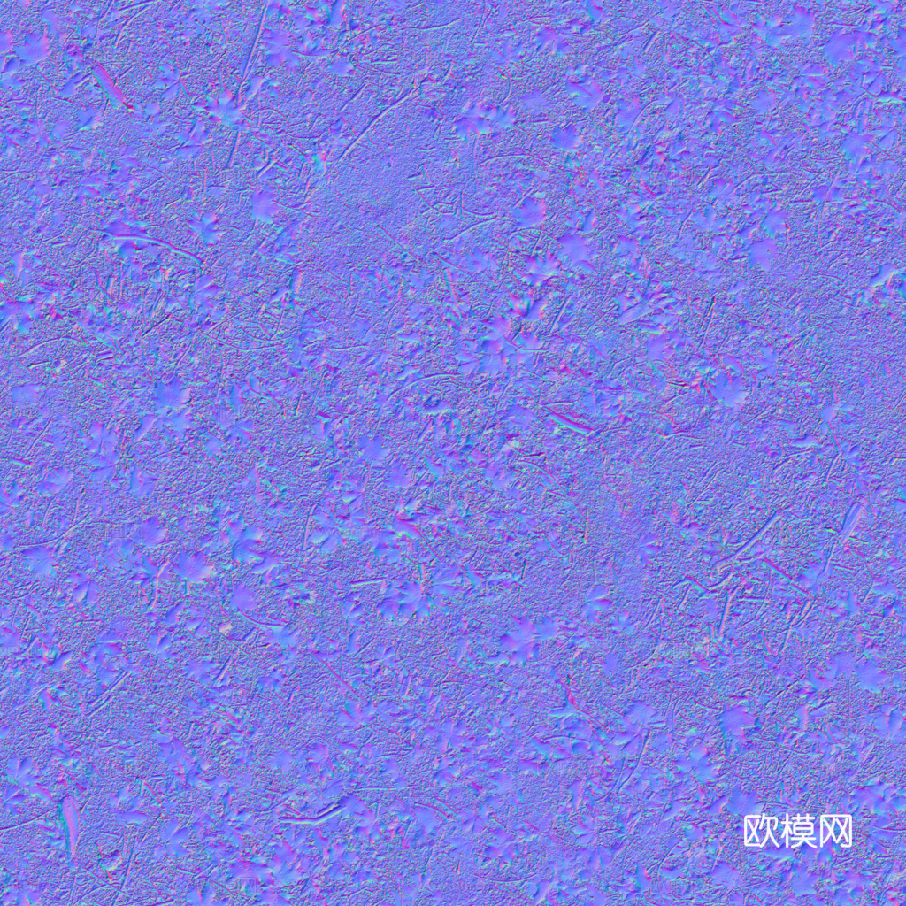 枯叶泥地草地土地自然地面地表 PBR材质贴图 1K