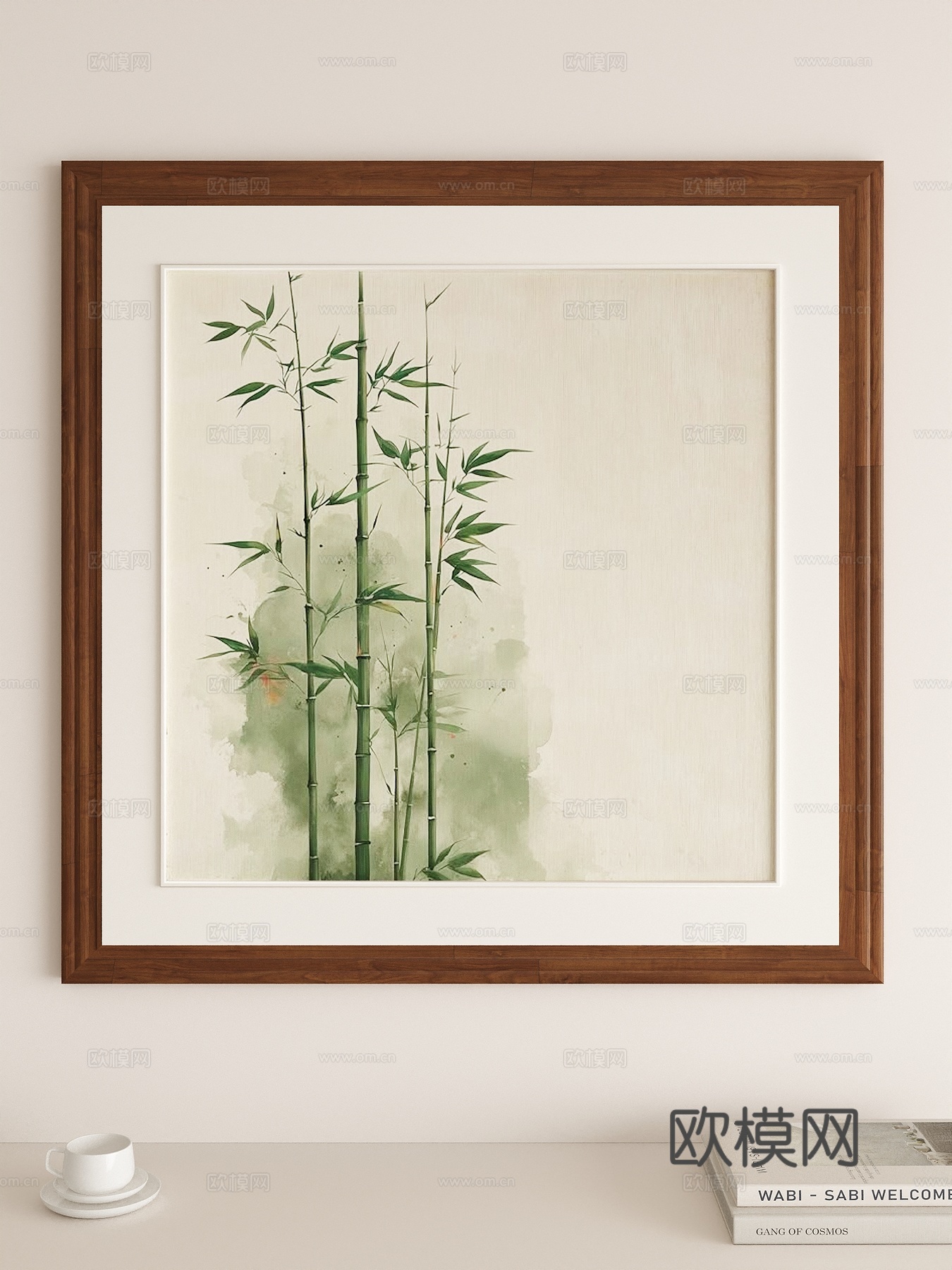 现代新中式挂画su模型