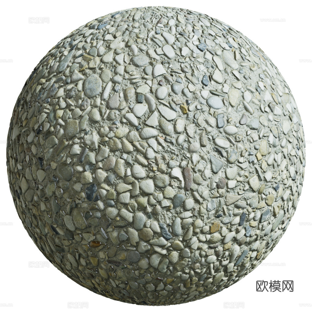 砾石地面碎石地面鹅卵石地面铺路石地面 PBR材质贴图 1k