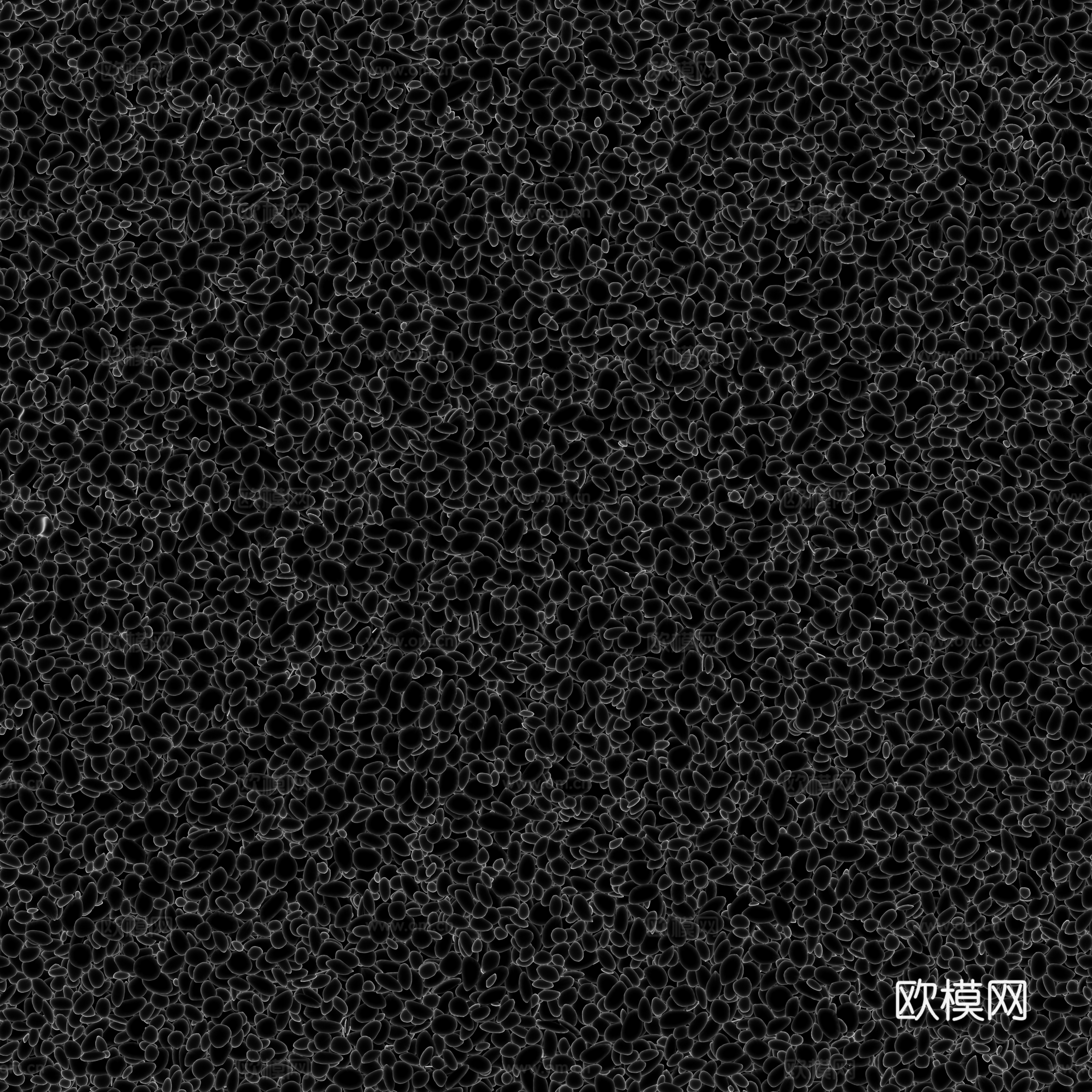 米黄色鹅卵石地面砾石地面碎石地面铺路石 PBR材质贴图 4k