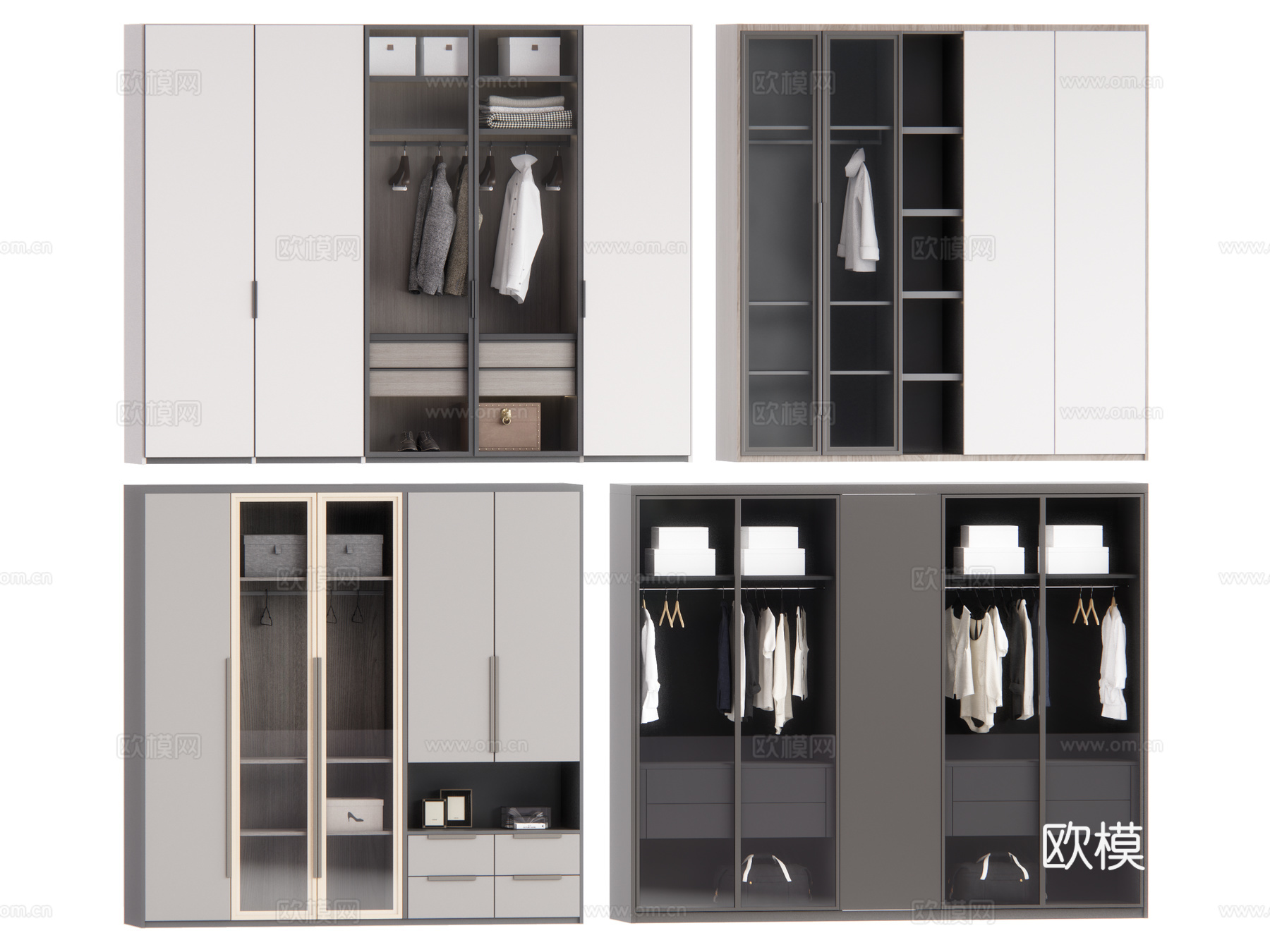 现代衣柜su模型