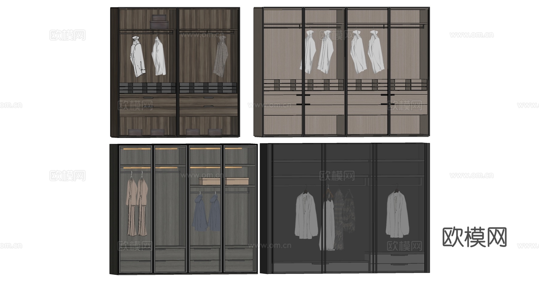 现代衣柜su模型