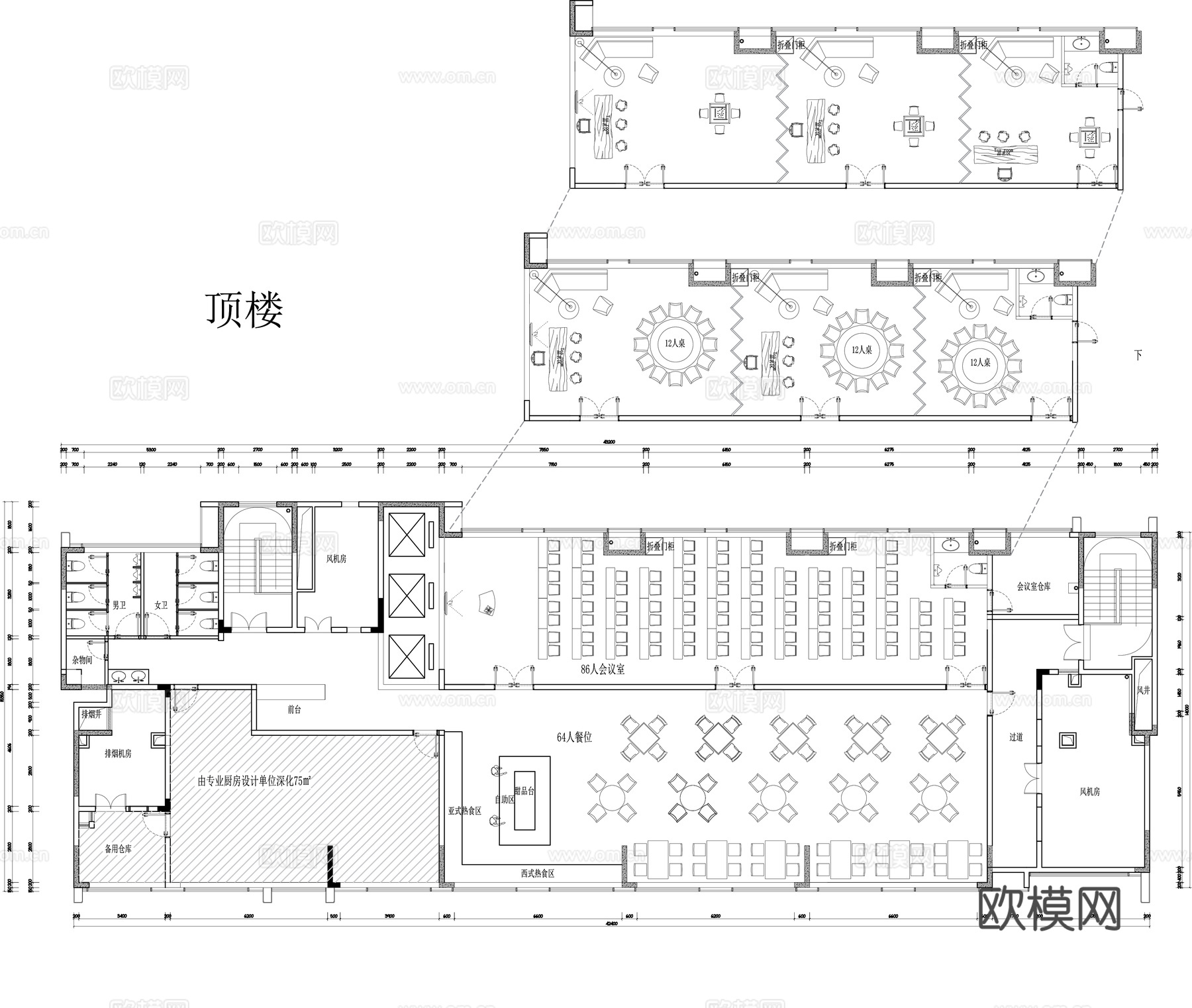 酒店平面图cad施工图