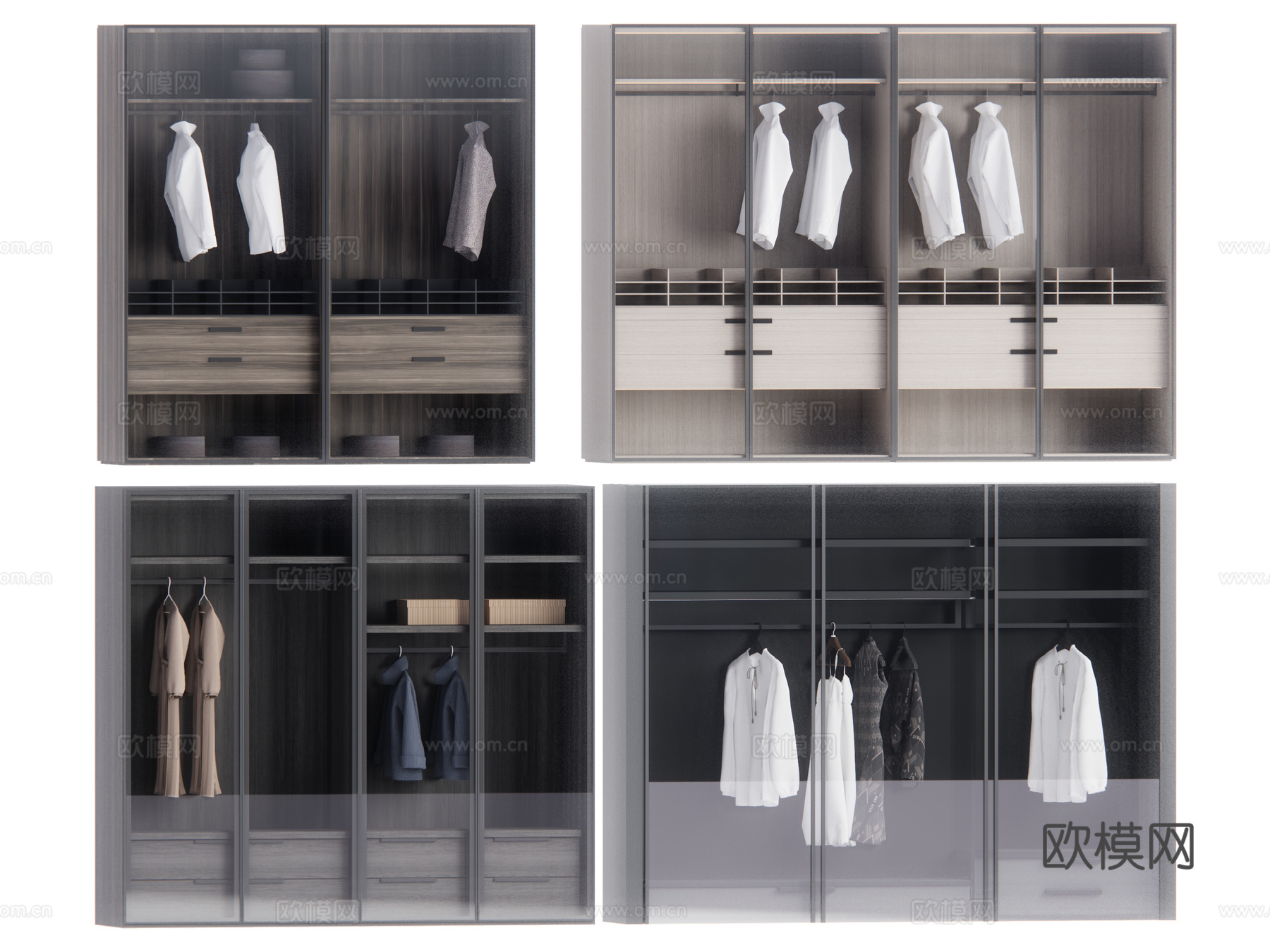 现代衣柜su模型