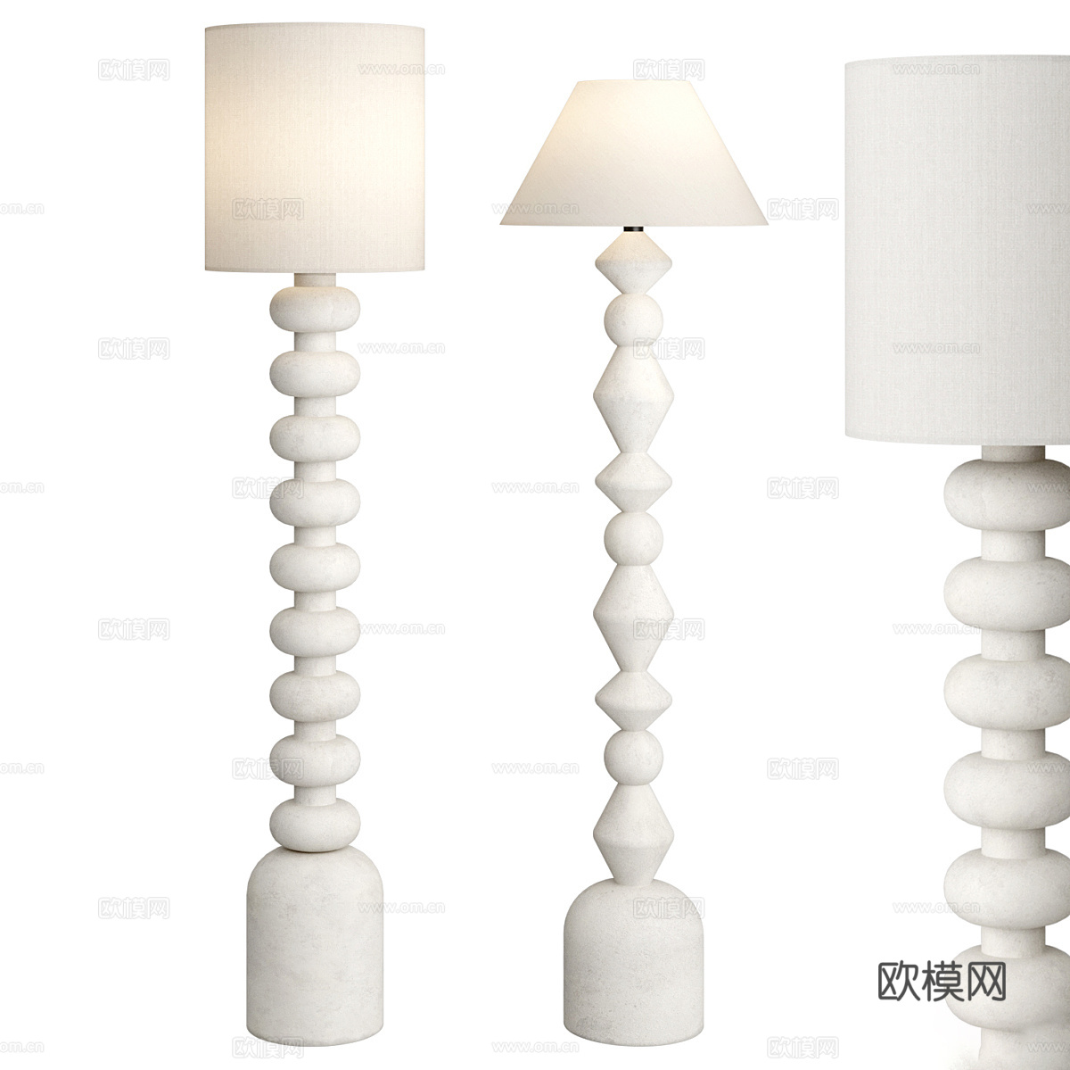 现代侘寂装饰落地灯3d模型下载（渲染图1）