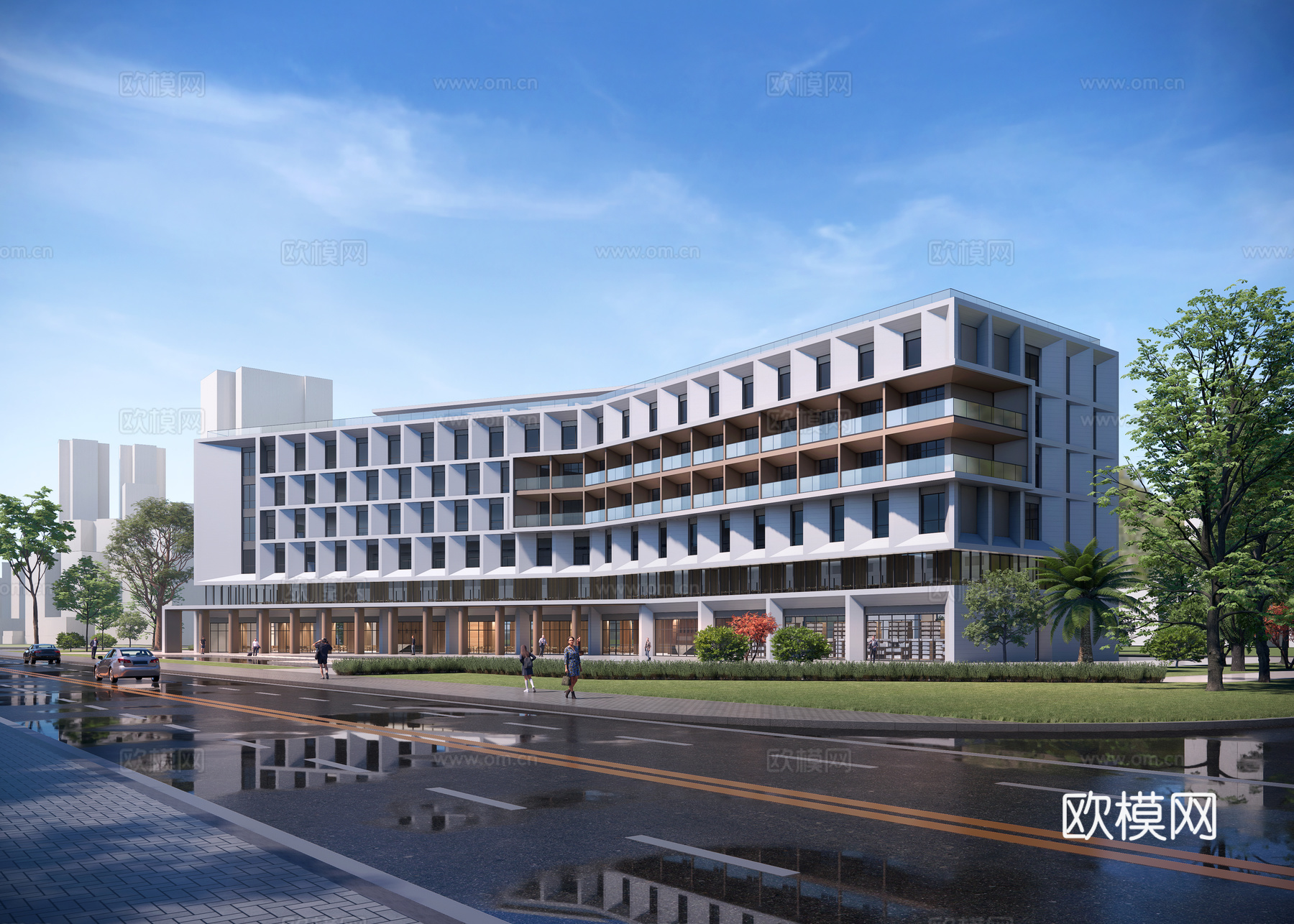 多层酒店建筑su模型