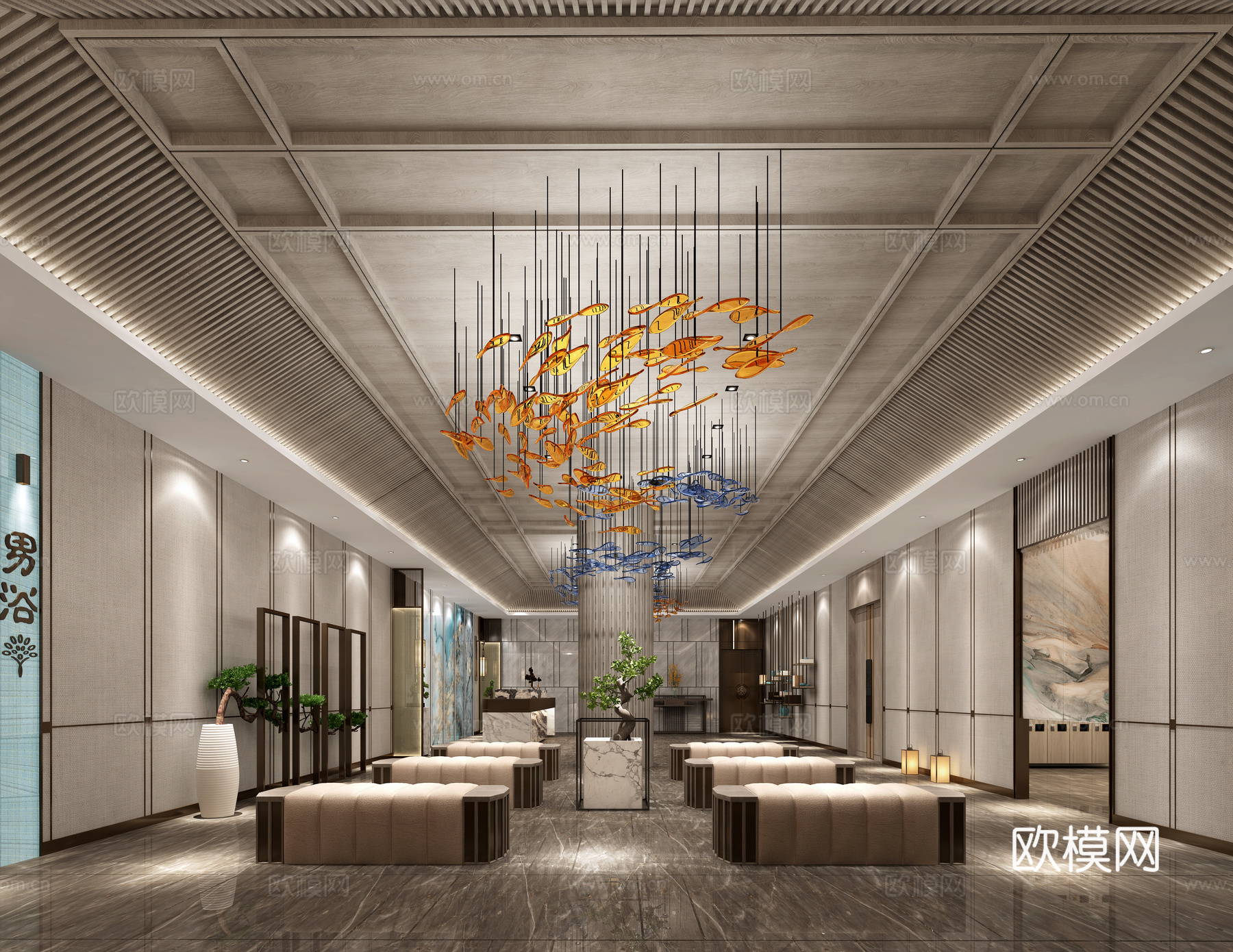 大堂3d模型下载（渲染图3）