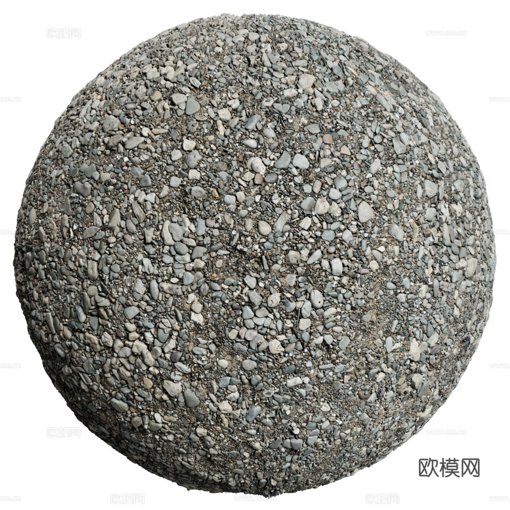 砾石地面碎石地面鹅卵石地面铺路石地面 PBR材质贴图 1k