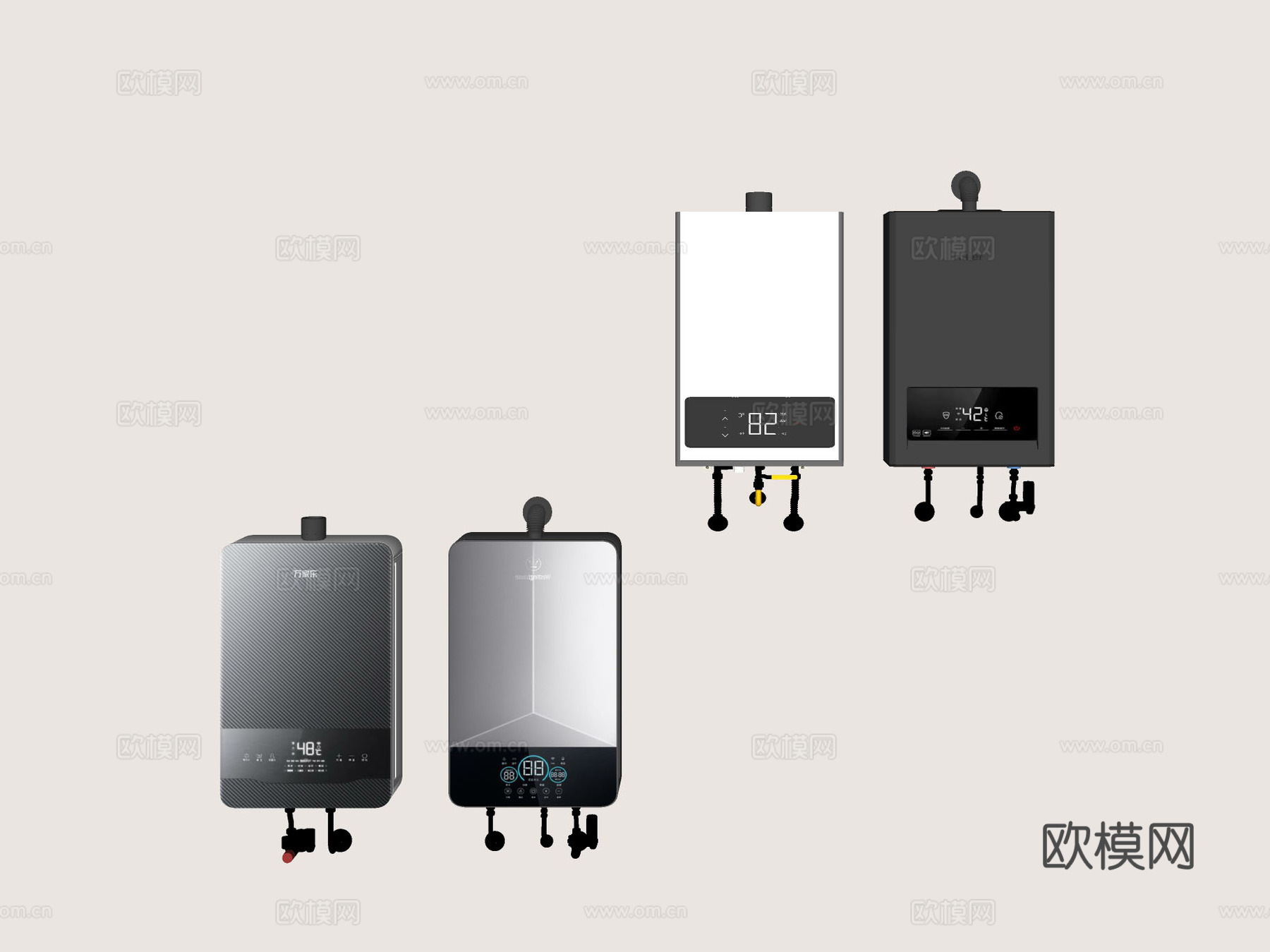燃气热水器 智能热水器 家用热水器 节能热水器 卫浴电器su模型