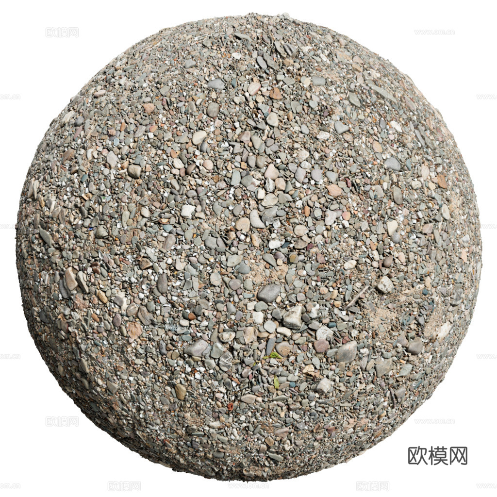 砾石地面碎石地面鹅卵石地面沙石地面 PBR材质贴图 2k