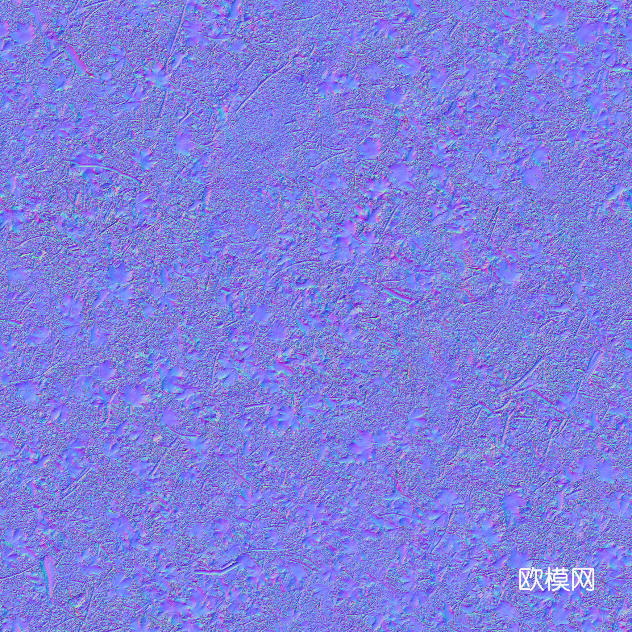 枯叶泥地草地土地自然地面地表 PBR材质贴图 2K