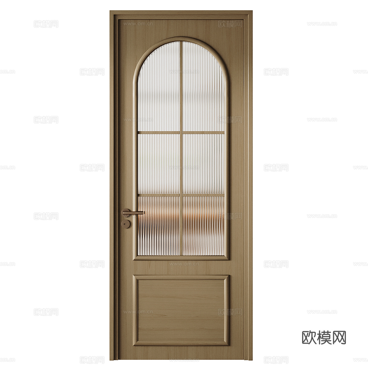 中古风拱形玻璃门3d模型